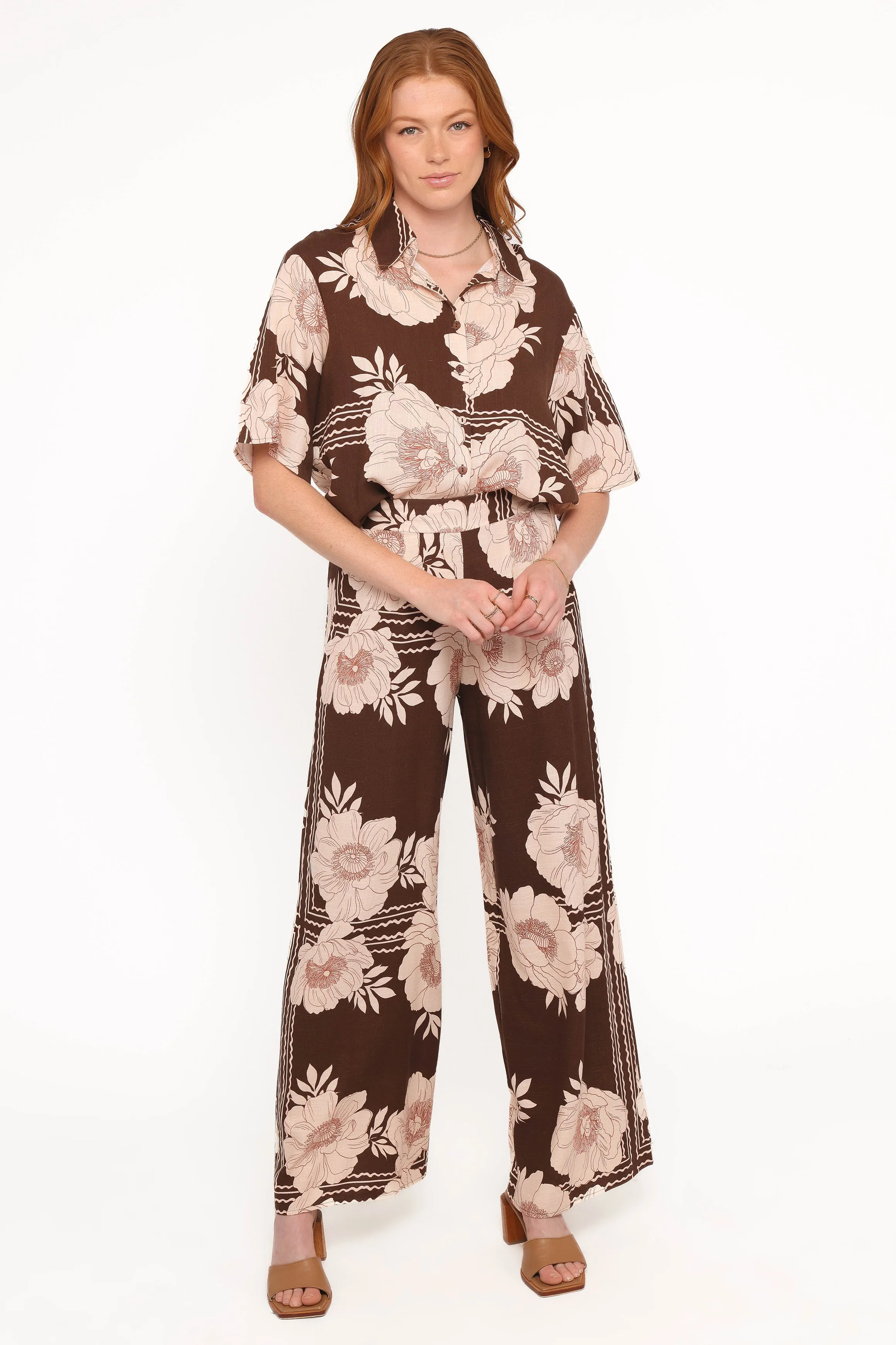 Bernadine Wide Leg Pant - Brown Floral sold by Petal & Pup product image thumbnail 2
