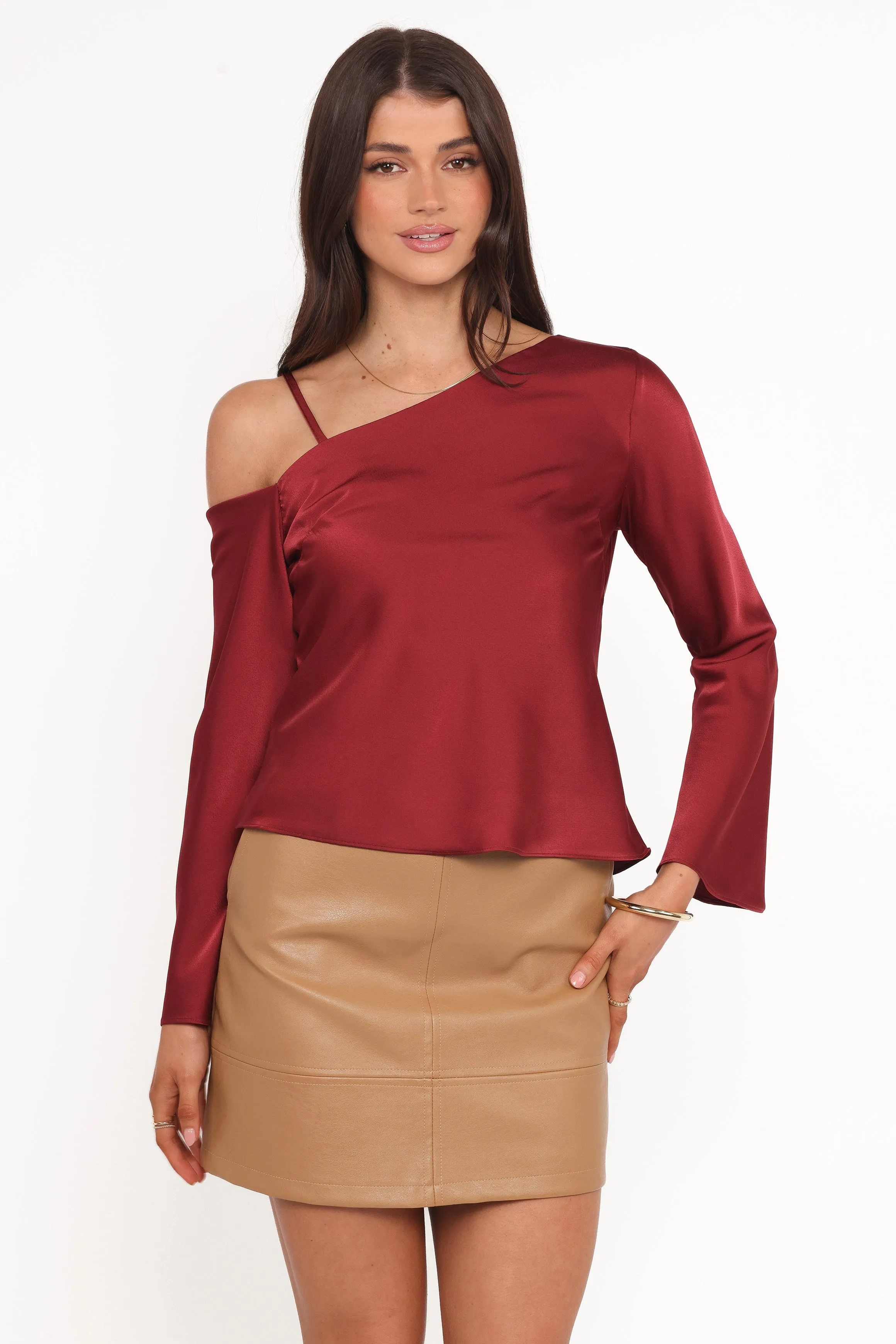 Brisa Off Shoulder Top - Cherry sold by Petal & Pup product image thumbnail 2