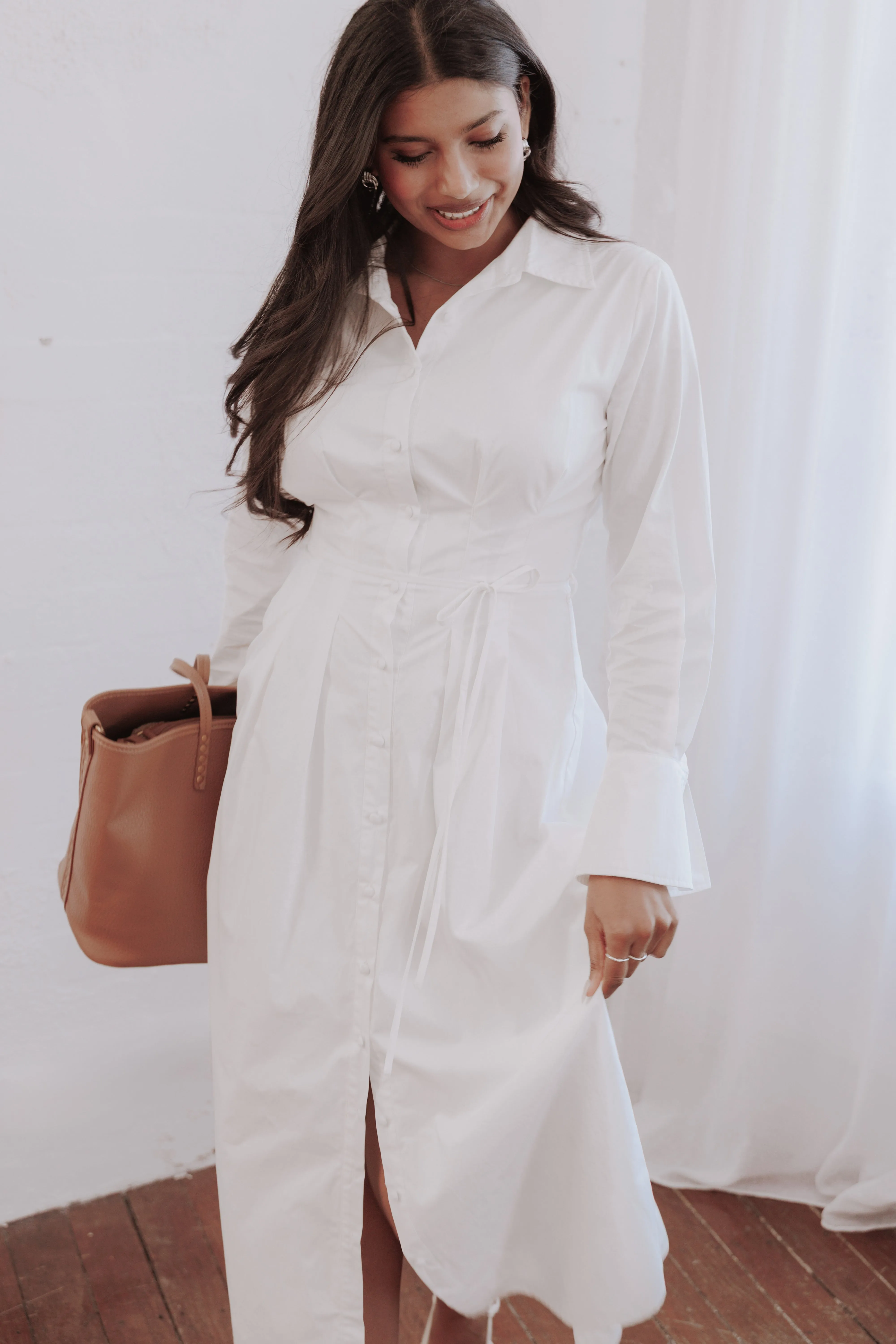 Alexander Shirt Dress - Ivory sold by Petal & Pup