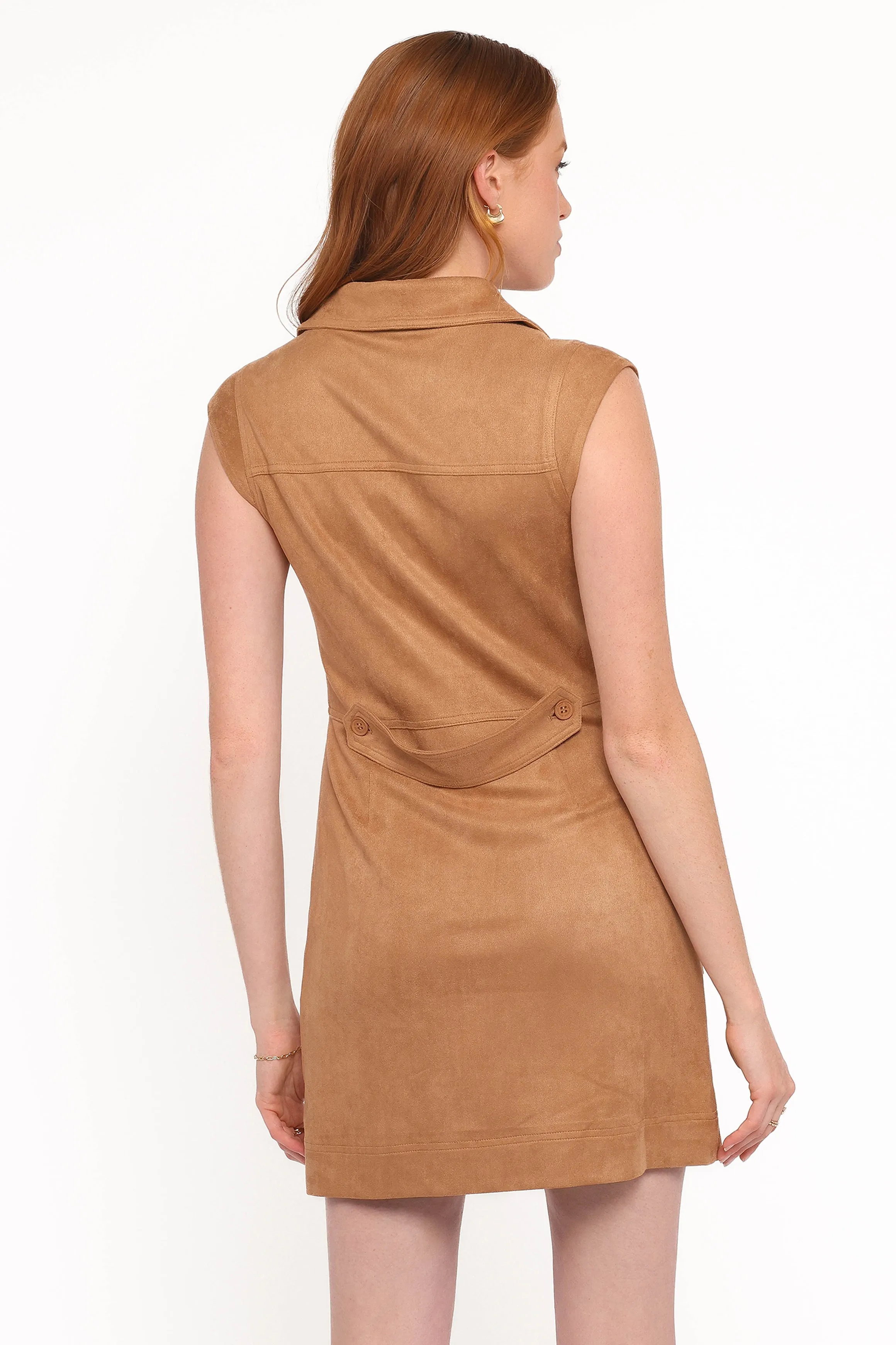 Xoey Suede Mini Dress - Camel sold by Petal & Pup product image thumbnail 4