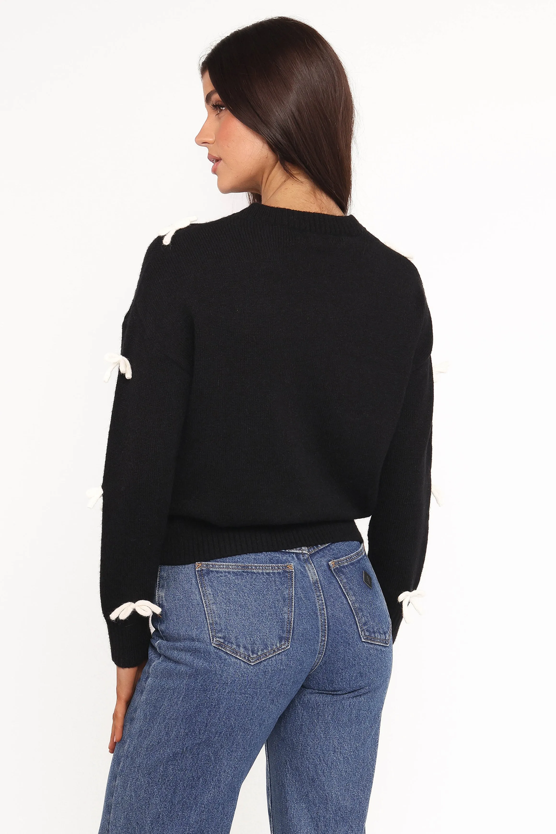 Voss Bow Knit Sweater - Black sold by Petal & Pup product image thumbnail 4