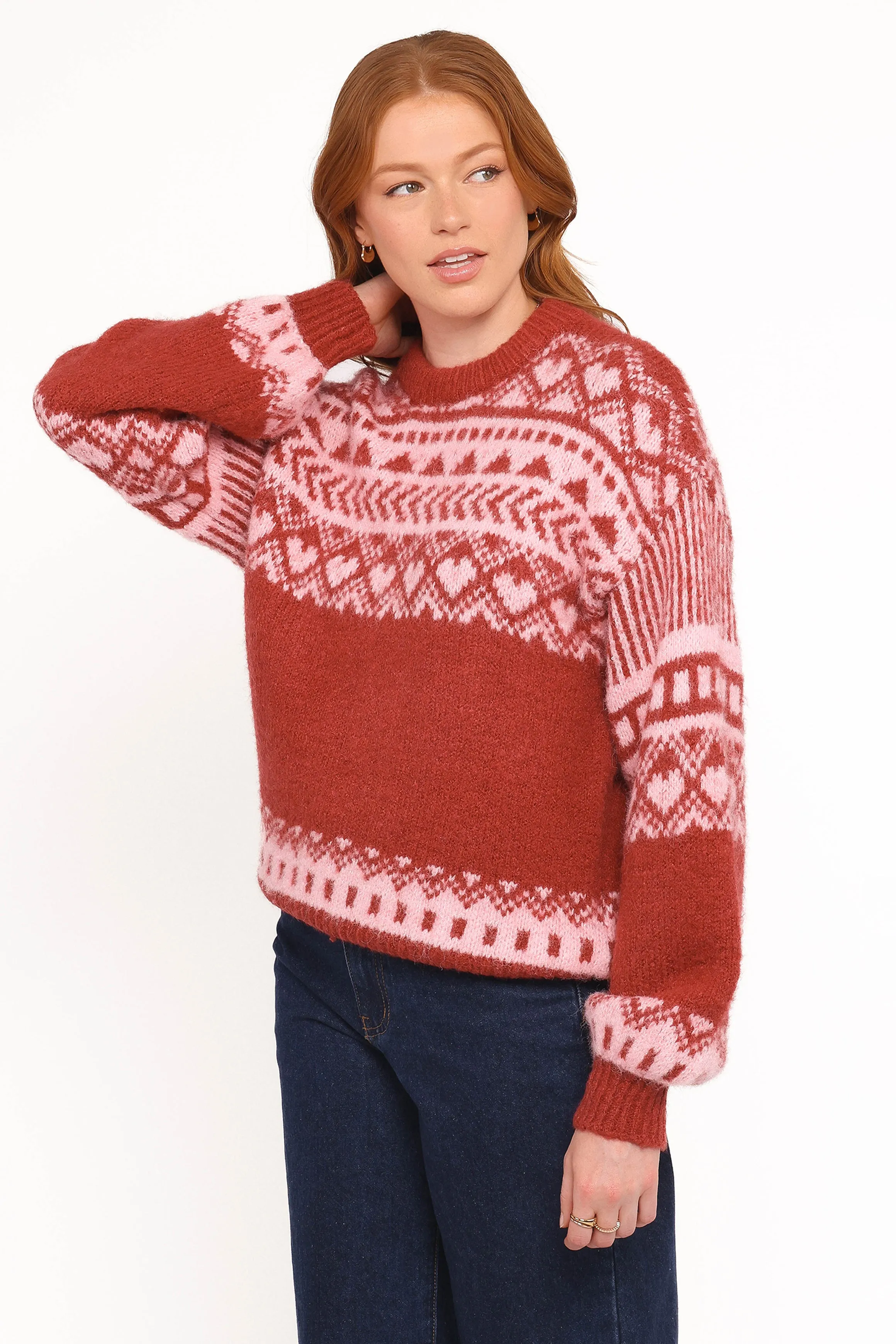 Zinnia Fairisle Knit Sweater - Red sold by Petal & Pup product image thumbnail 4