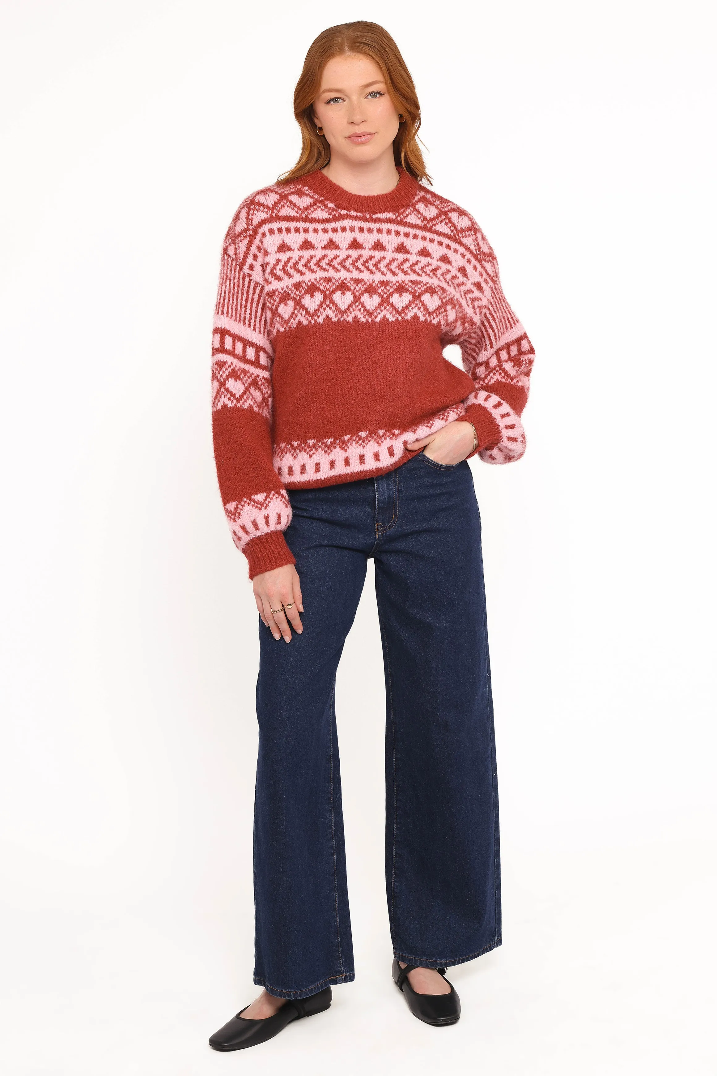 Zinnia Fairisle Knit Sweater - Red sold by Petal & Pup product image thumbnail 5