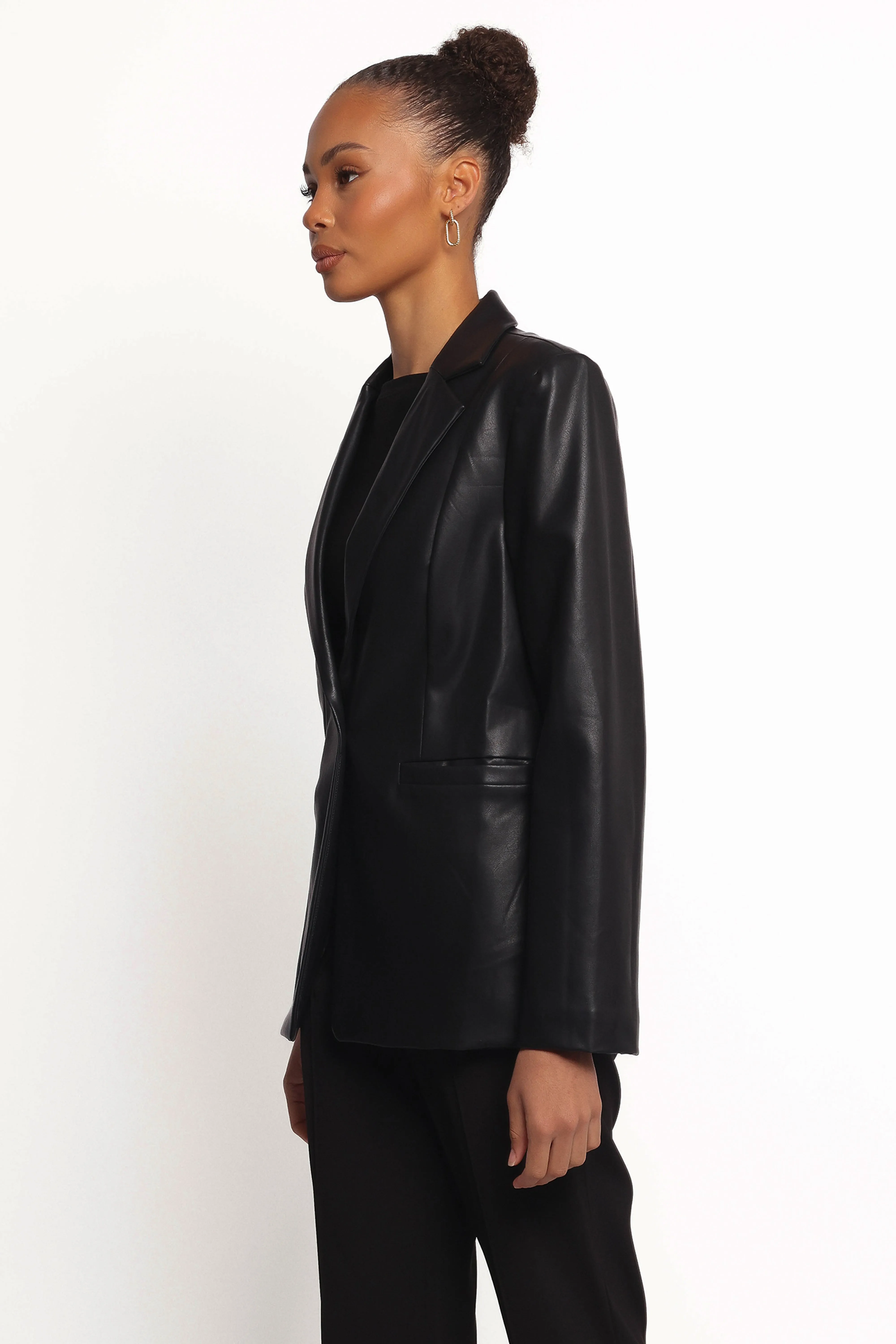 Jamie Faux Leather Blazer - Black sold by Petal & Pup product image thumbnail 5
