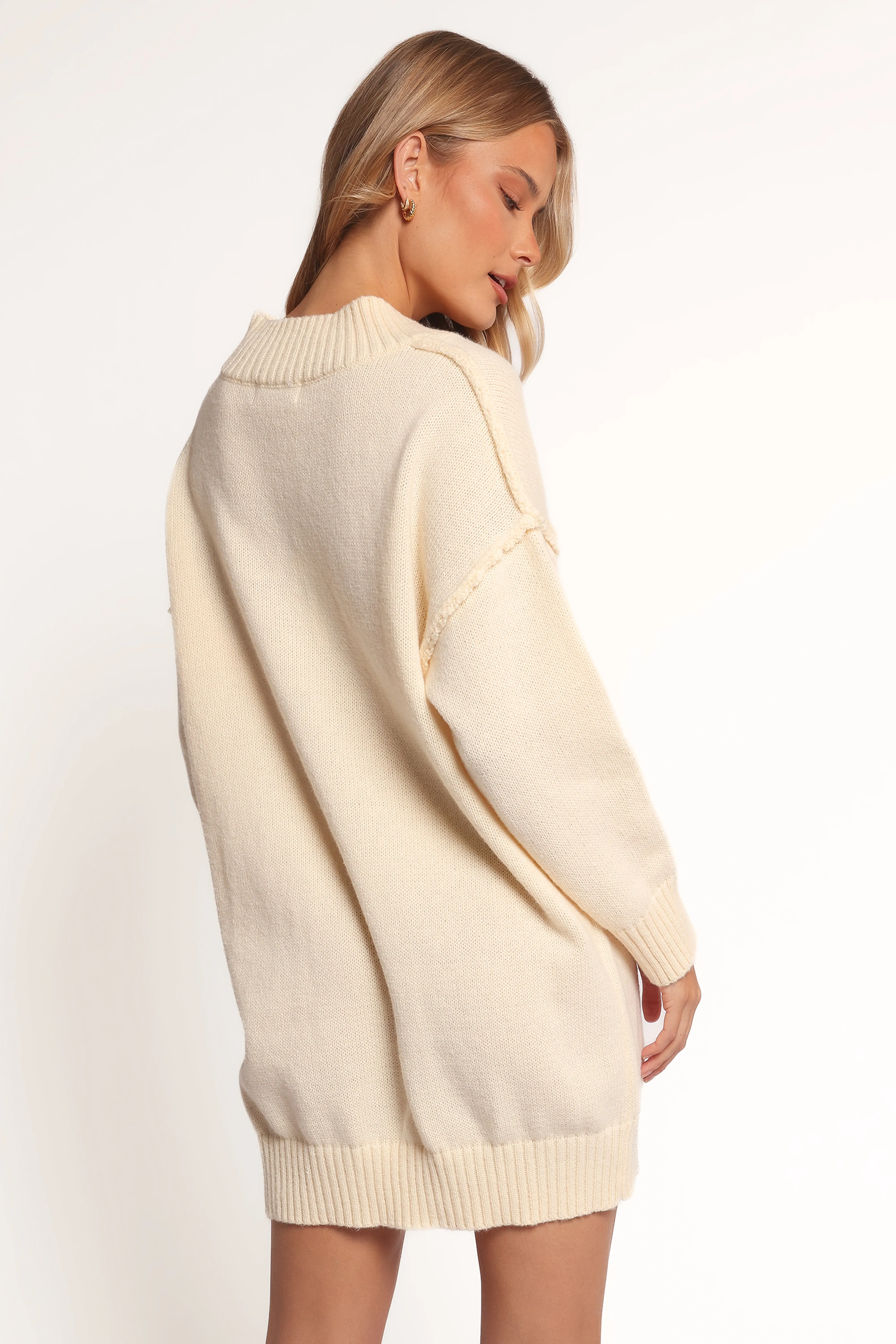 Sancia Knit Mini Dress - Cream sold by Petal & Pup product image thumbnail 5