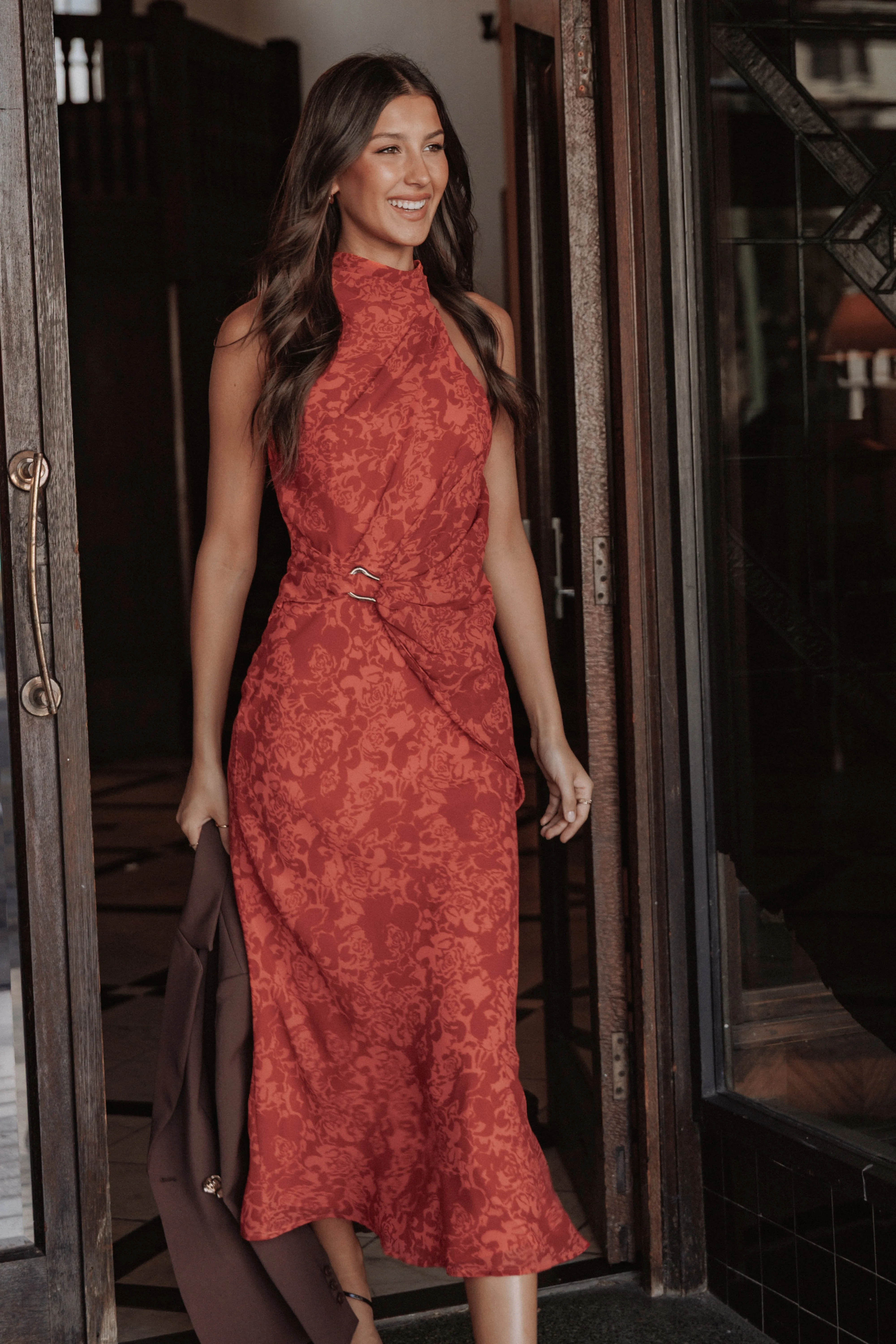 Isabeau Midi Dress - Red Roses sold by Petal & Pup