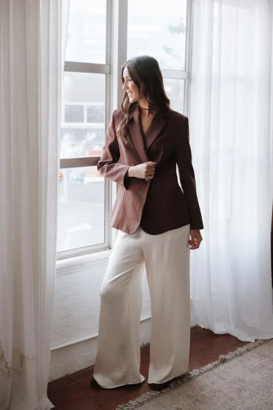 Valia Wide Leg Pant - Cream made by Petal & Pup