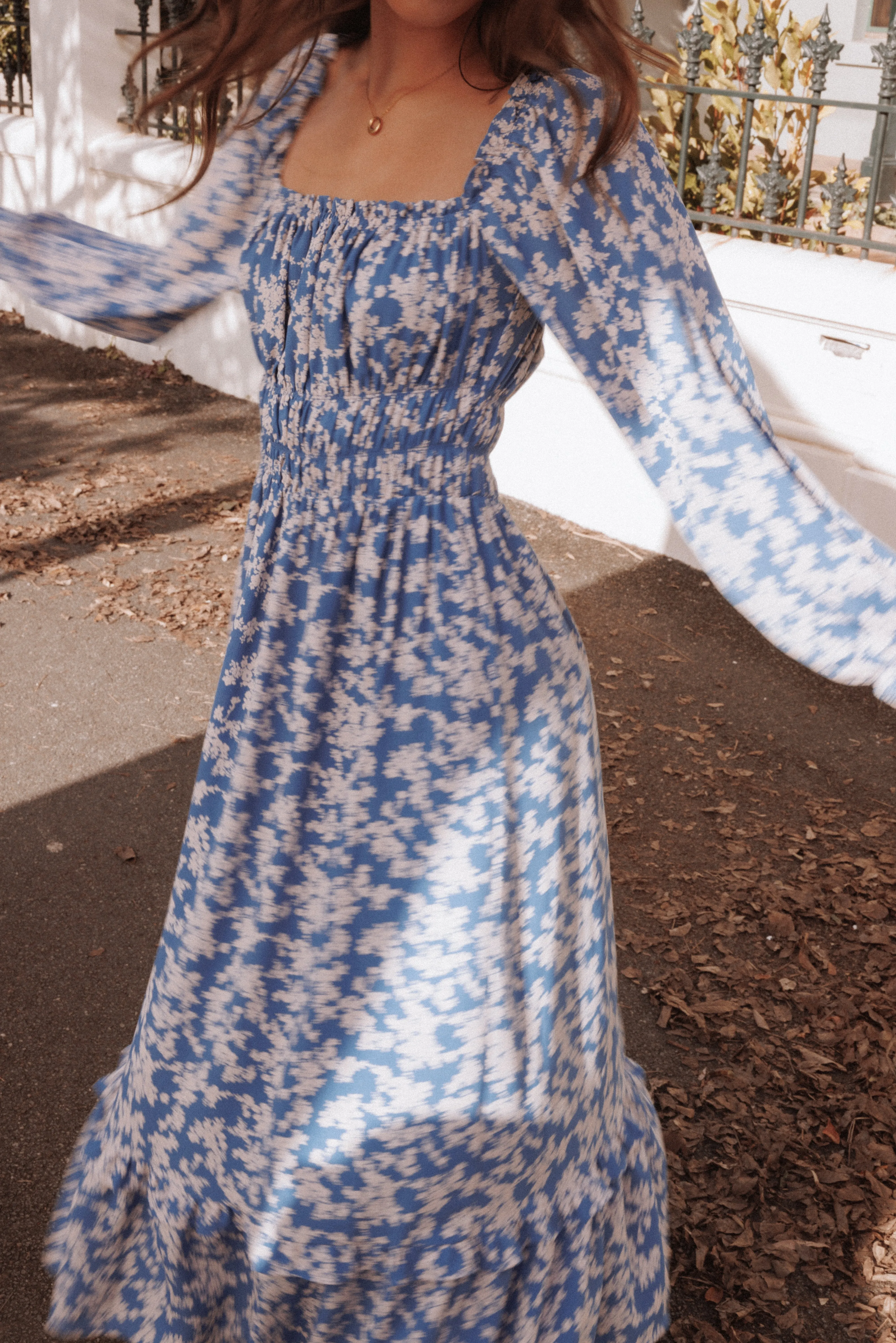 Aine Midi Dress - Blue Floral sold by Petal & Pup