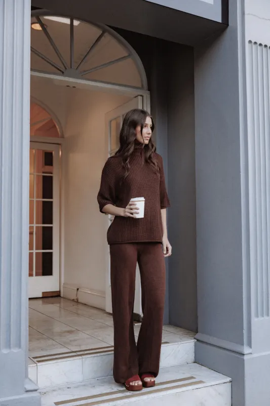 Remii Knit Pant Set - Chocolate sold by Petal & Pup