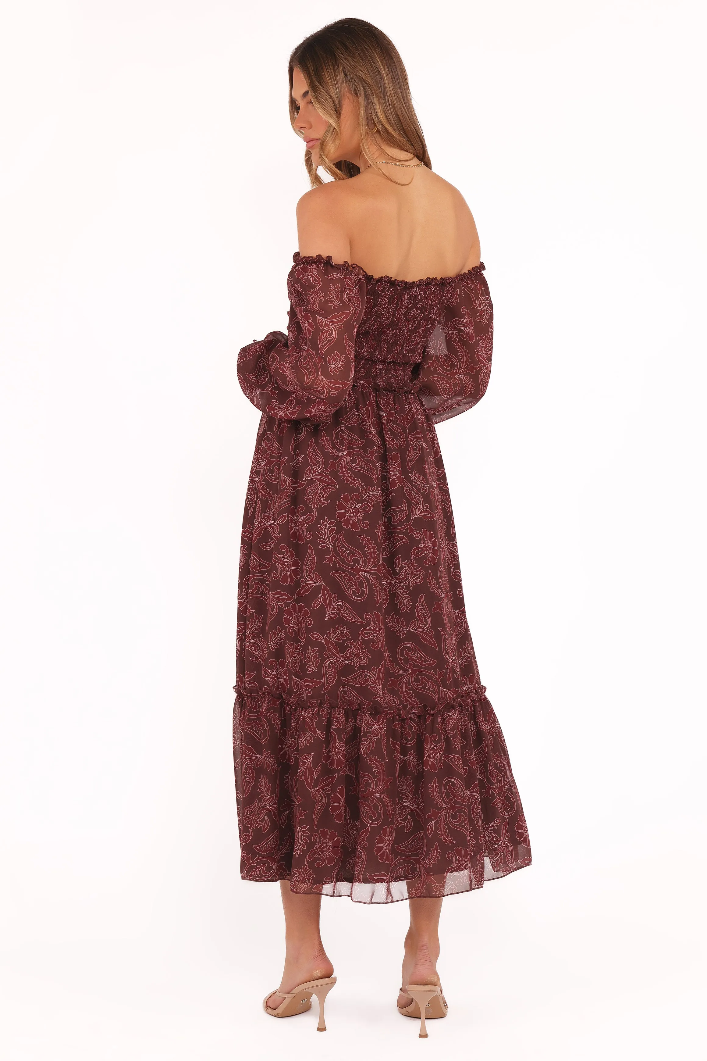Keziah Long Sleeve Maxi Dress - Burgundy Paisley sold by Petal & Pup product image thumbnail 5
