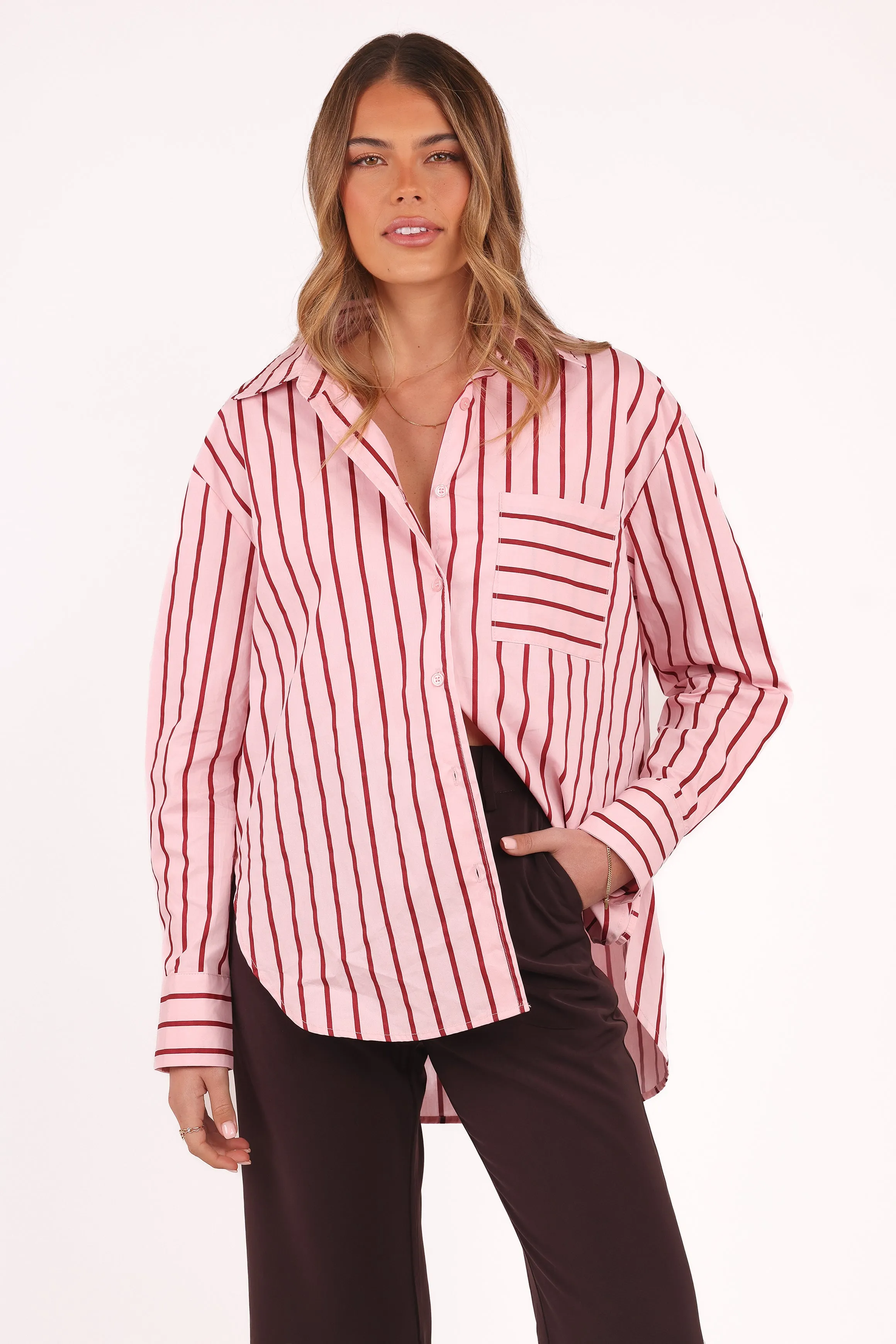 Adam Stripe Shirt - Pink sold by Petal & Pup product image thumbnail 2