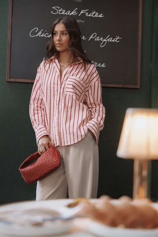 Adam Stripe Shirt - Pink sold by Petal & Pup