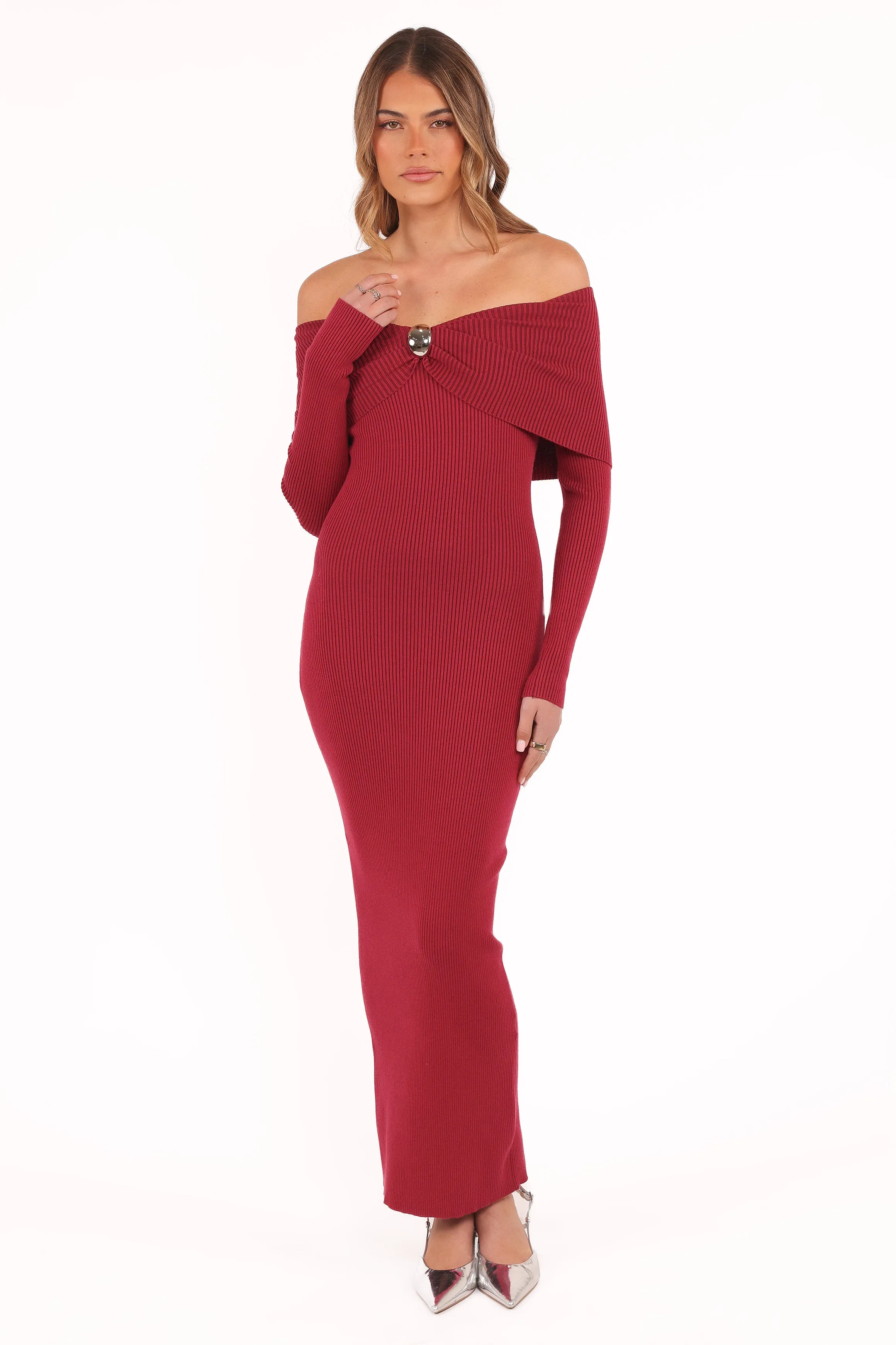 Lindsey Knit Dress - Dark Red sold by Petal & Pup product image thumbnail 2