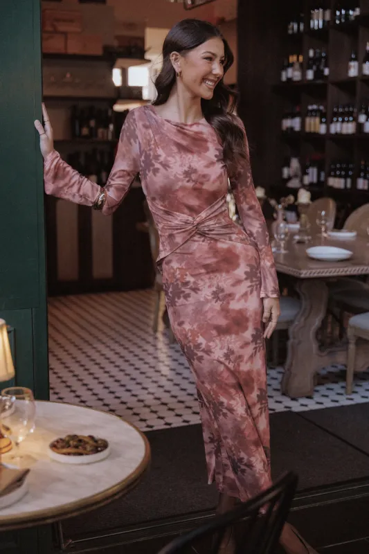 Nash Long Sleeve Dress - Blurred Botanics sold by Petal & Pup