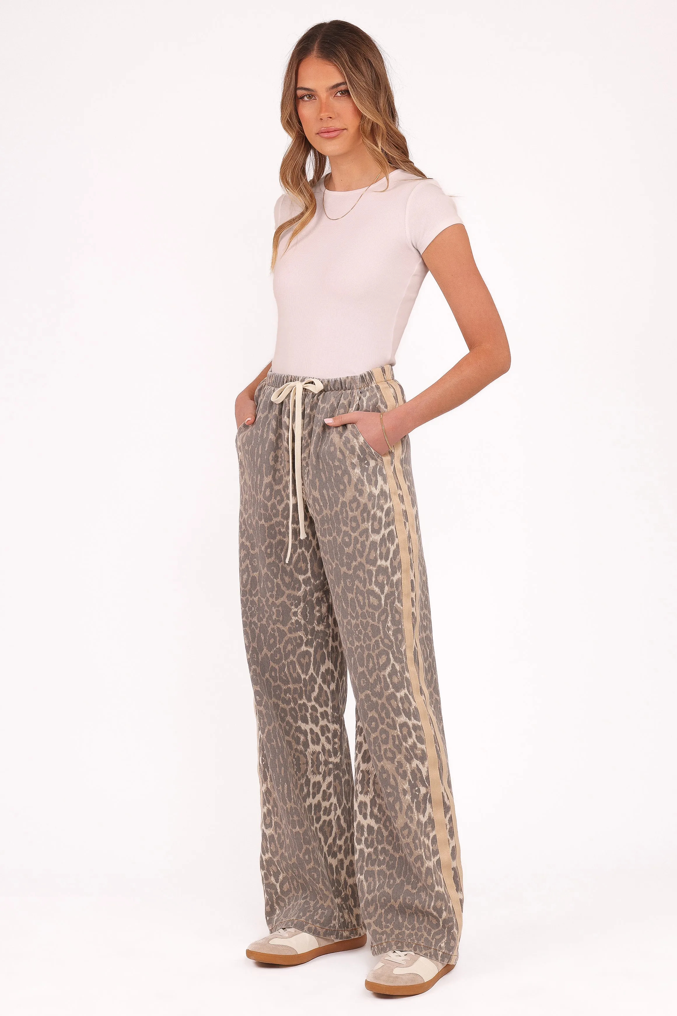 Fletcher Denim Racer Pants - Leopard sold by Petal & Pup product image thumbnail 4