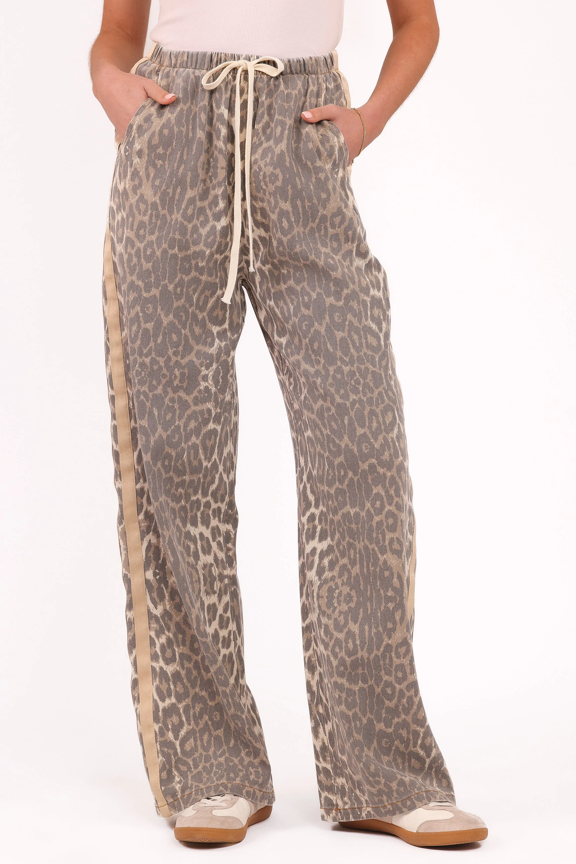 Fletcher Denim Racer Pants - Leopard sold by Petal & Pup product image thumbnail 3