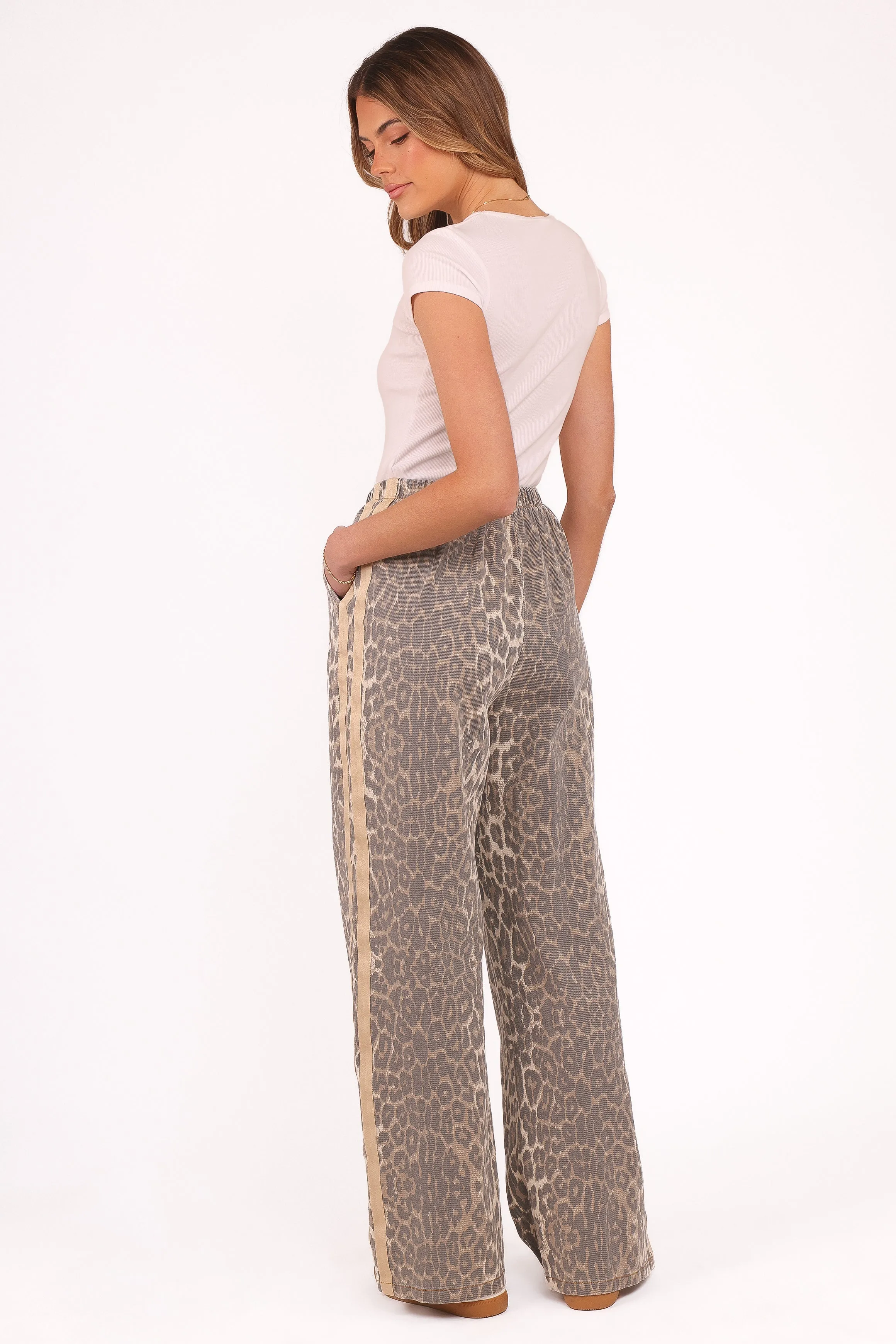 Fletcher Denim Racer Pants - Leopard sold by Petal & Pup product image thumbnail 5