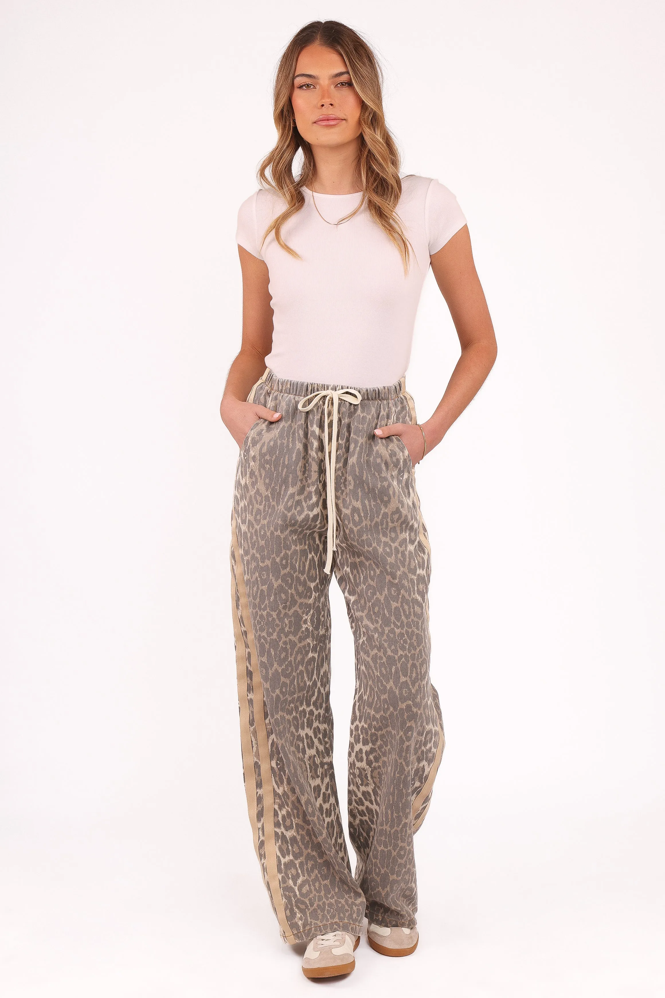 Fletcher Denim Racer Pants - Leopard sold by Petal & Pup product image thumbnail 2