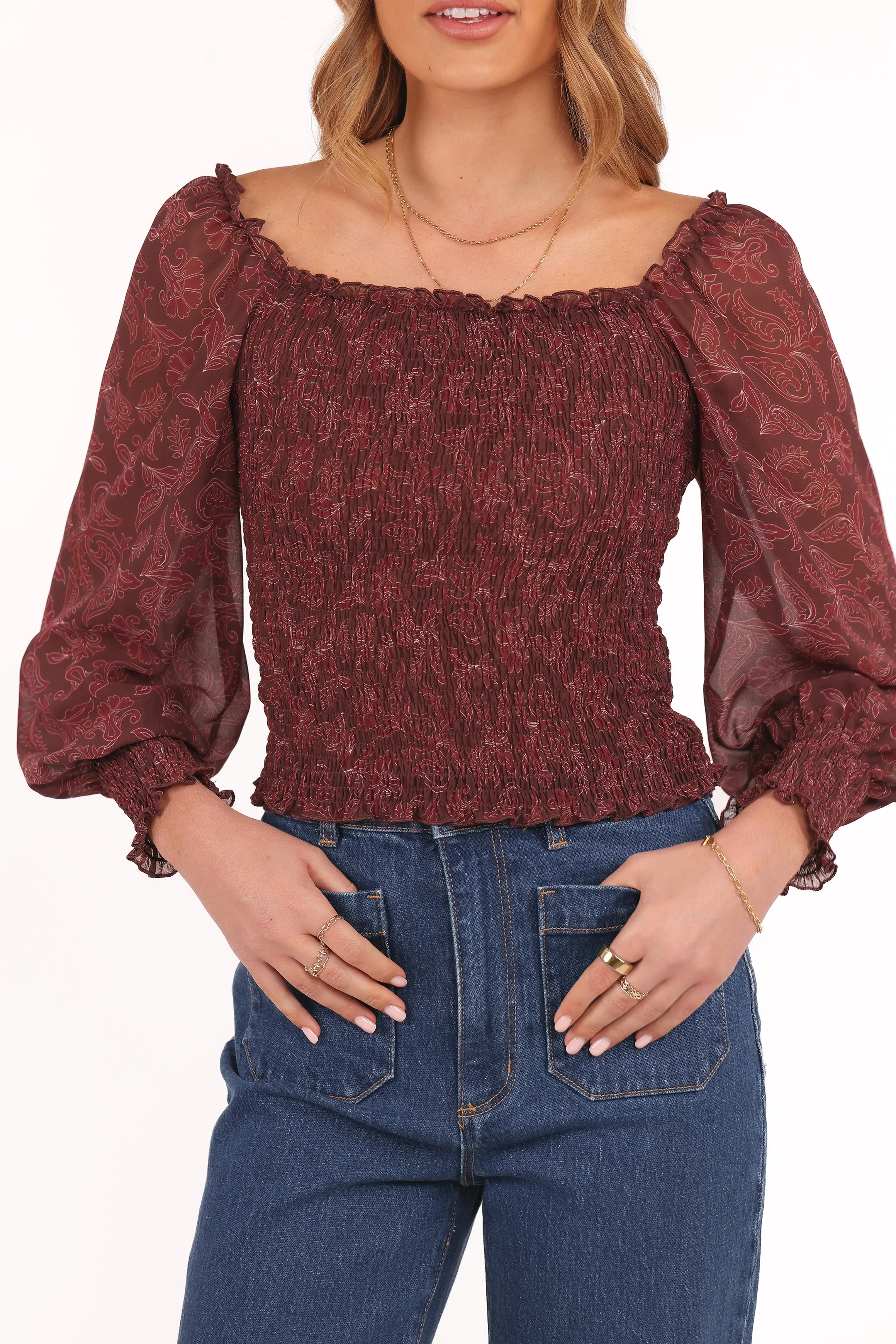 Alberta Top - Burgundy Paisley sold by Petal & Pup product image thumbnail 3