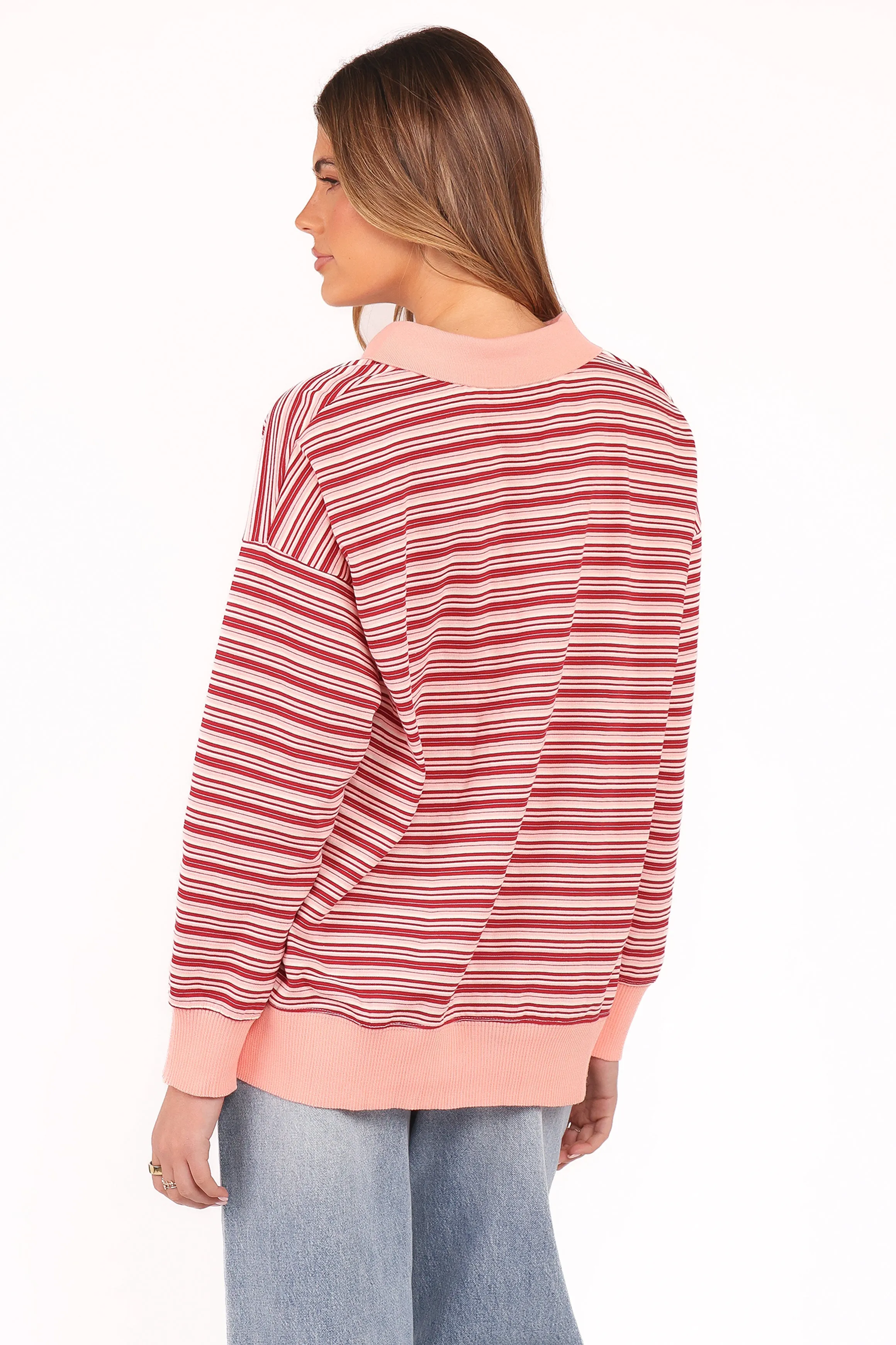 Beau Long Sleeve Jersey Top - Pink Stripe sold by Petal & Pup product image thumbnail 5