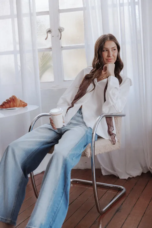 Edwards Shirt - White Stripe sold by Petal & Pup