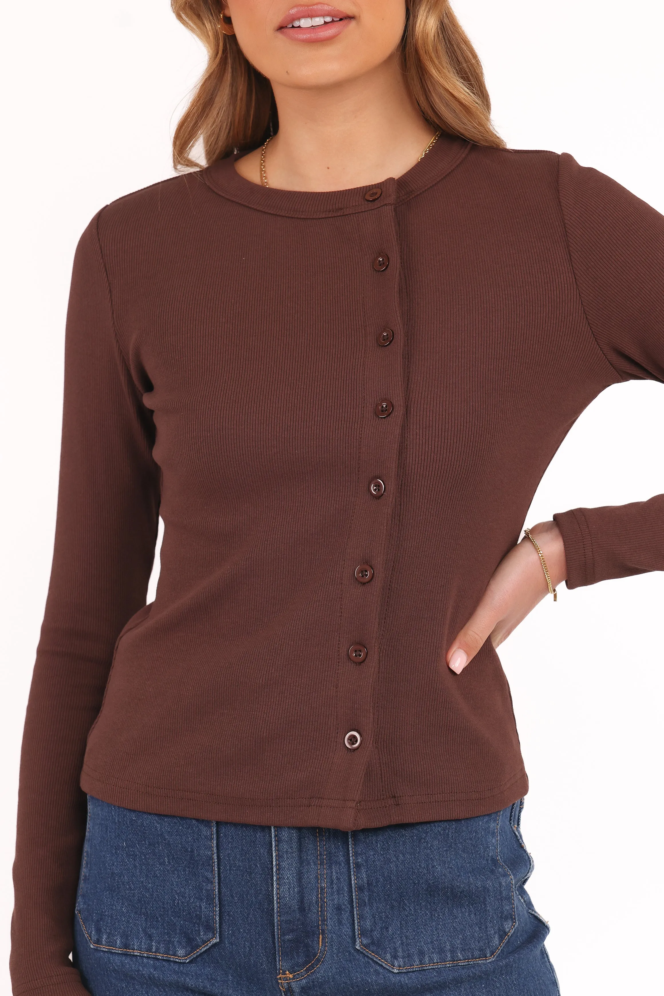 Cass Long Sleeve Top - Chocolate Brown sold by Petal & Pup product image thumbnail 3