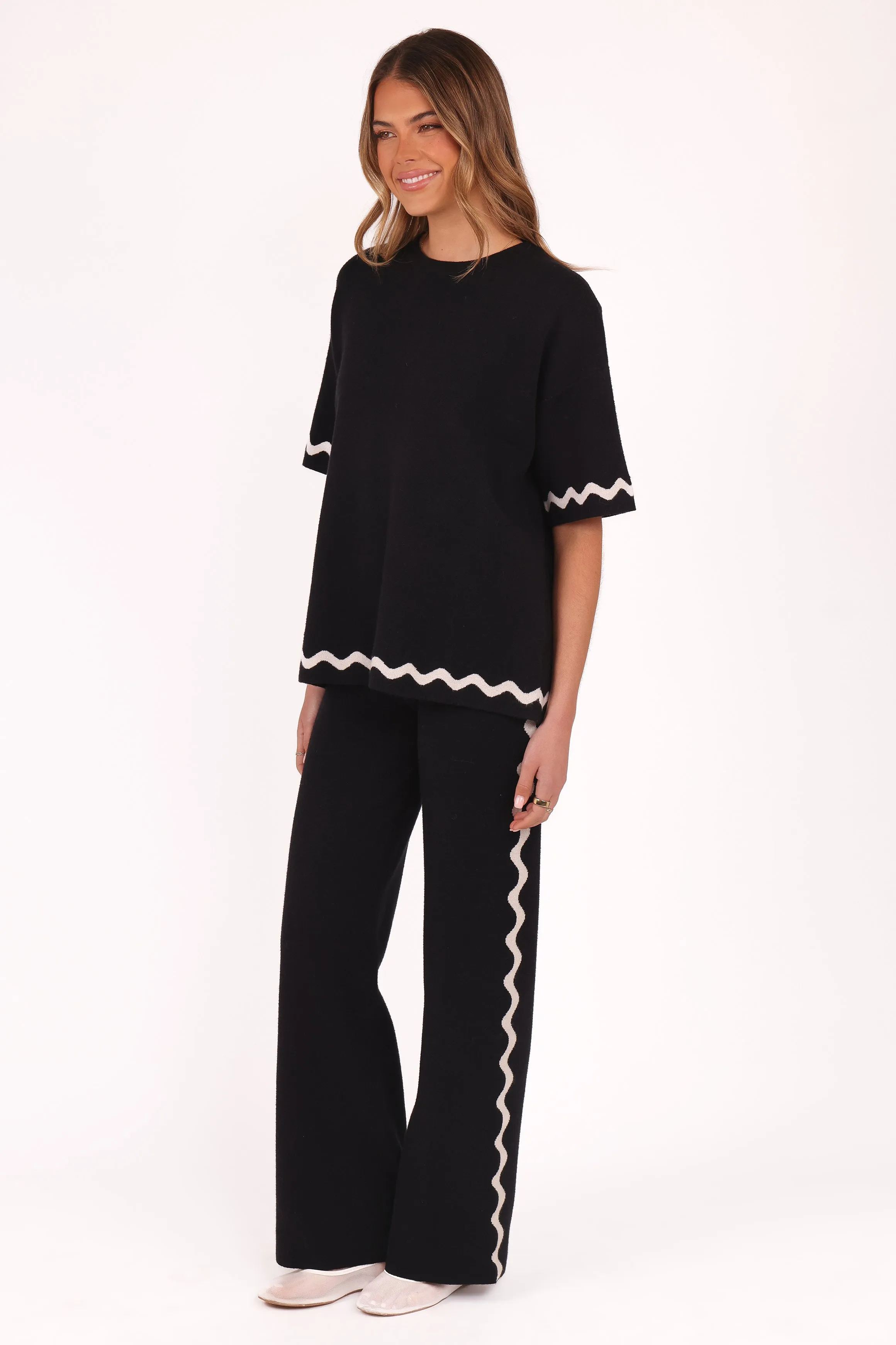 Vespa Knitted Pant - Black White sold by Petal & Pup product image thumbnail 4