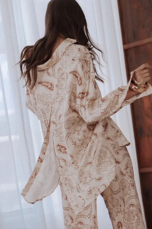 Rosalie Shirt - Brown Paisley sold by Petal & Pup