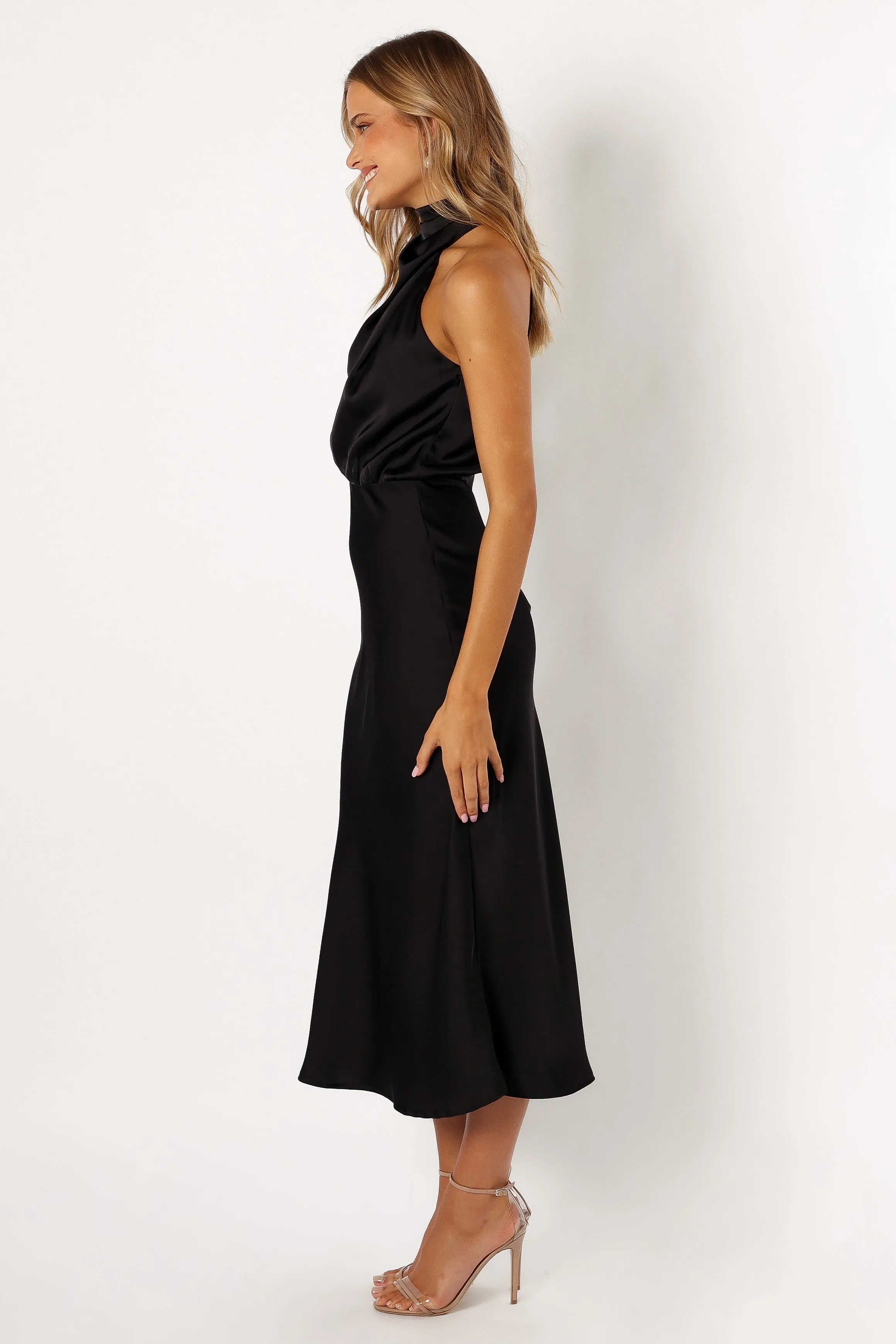 Anabelle Halter Neck Midi Dress - Black sold by Petal & Pup product image thumbnail 4