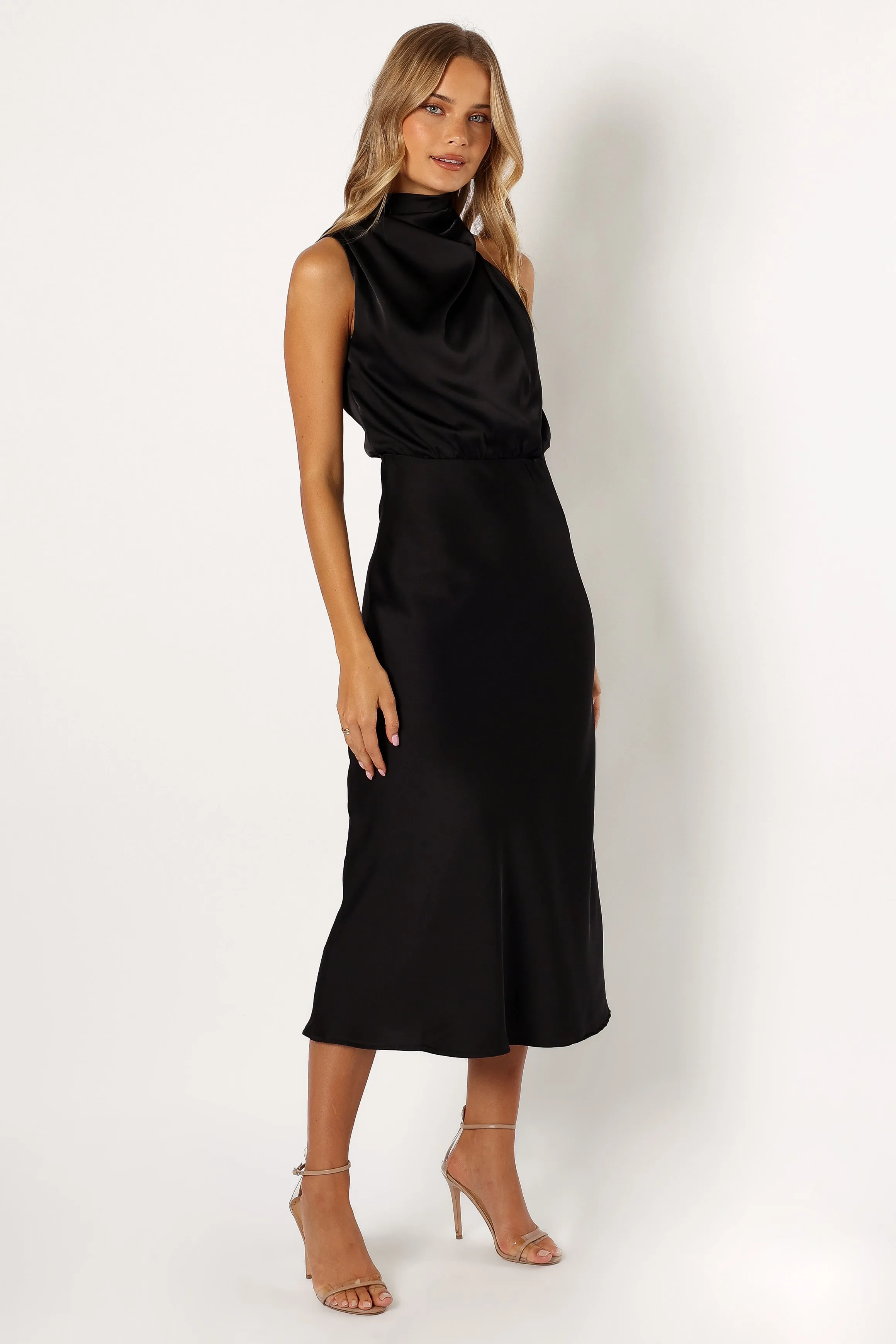 Anabelle Halter Neck Midi Dress - Black sold by Petal & Pup