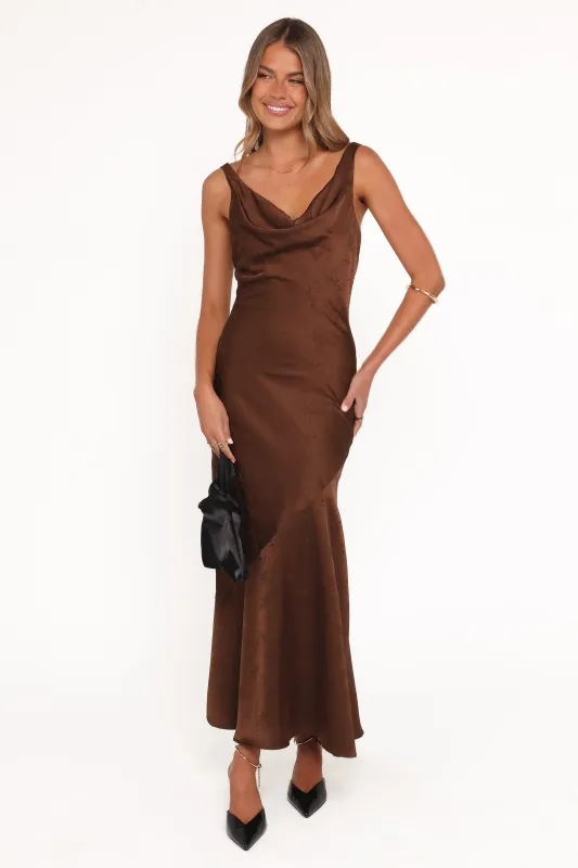 Zabrina Midi Dress - Brown Floral sold by Petal & Pup