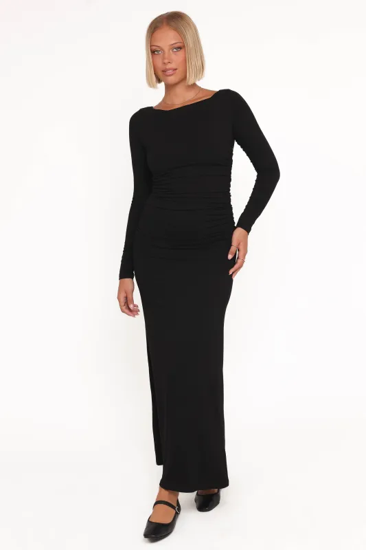 Warren Long Sleeve Maxi Dress - Black sold by Petal & Pup