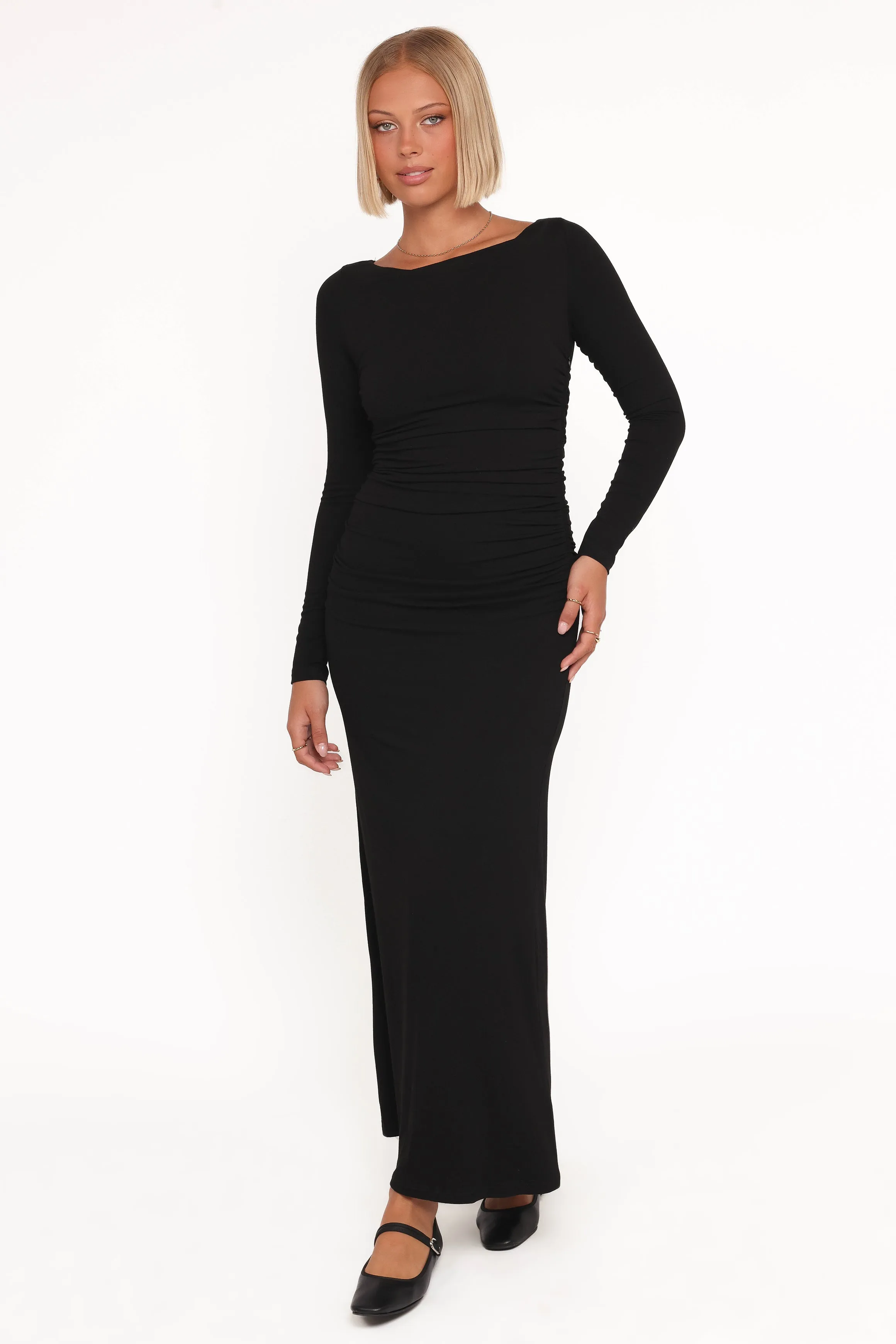 Warren Long Sleeve Maxi Dress - Black sold by Petal & Pup