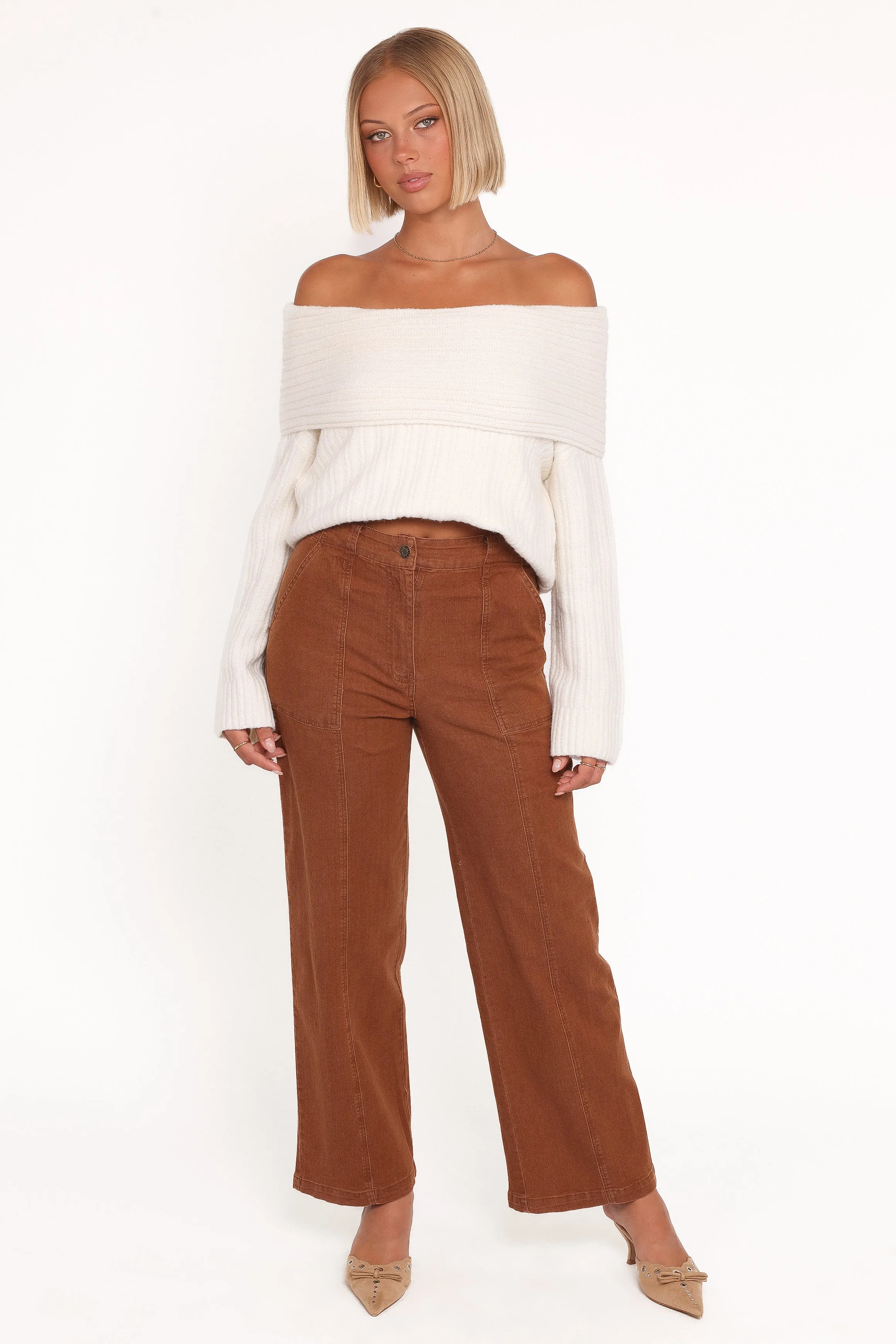 Hayes Wide Leg Pant - Mocha Brown sold by Petal & Pup product image thumbnail 2