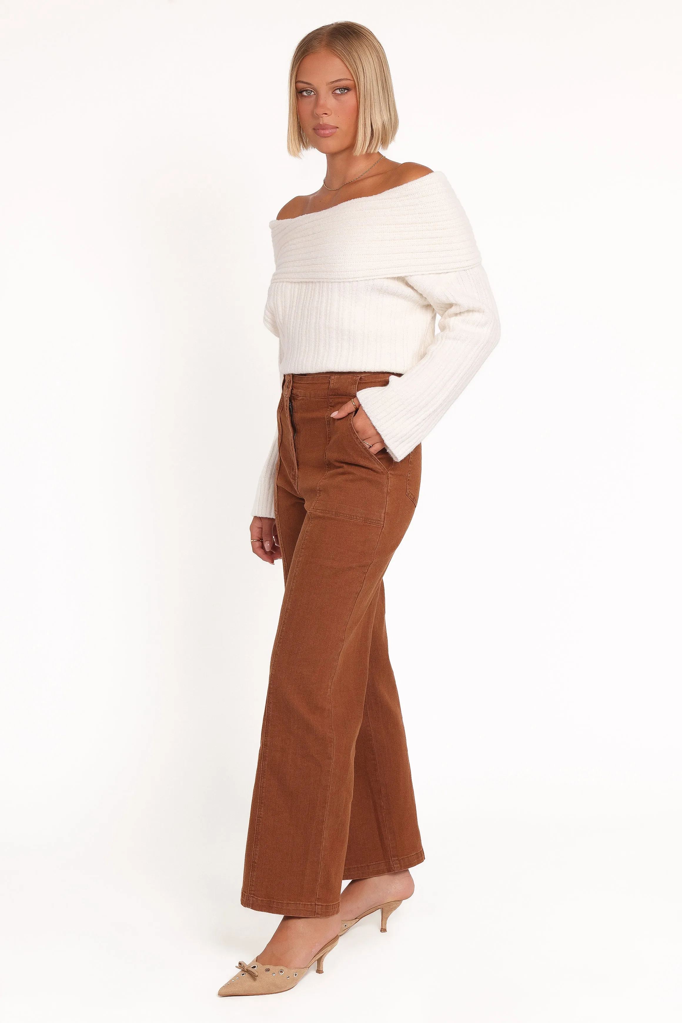 Hayes Wide Leg Pant - Mocha Brown sold by Petal & Pup product image thumbnail 3