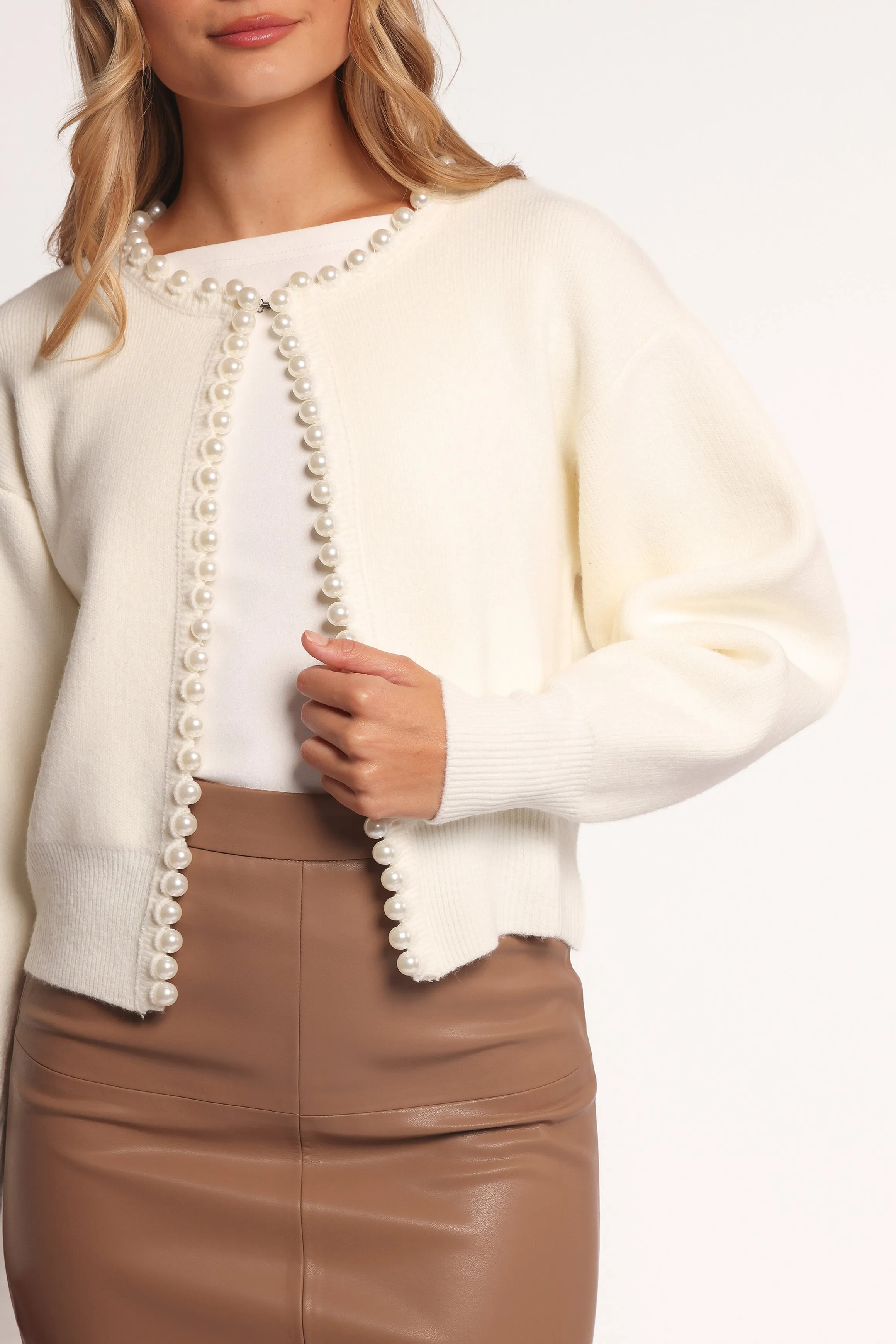 Bloom Pearl Knit Cardigan - Cream sold by Petal & Pup product image thumbnail 3