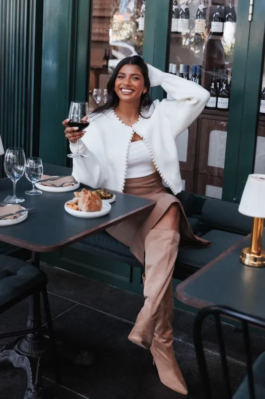 Bloom Pearl Knit Cardigan - Cream sold by Petal & Pup