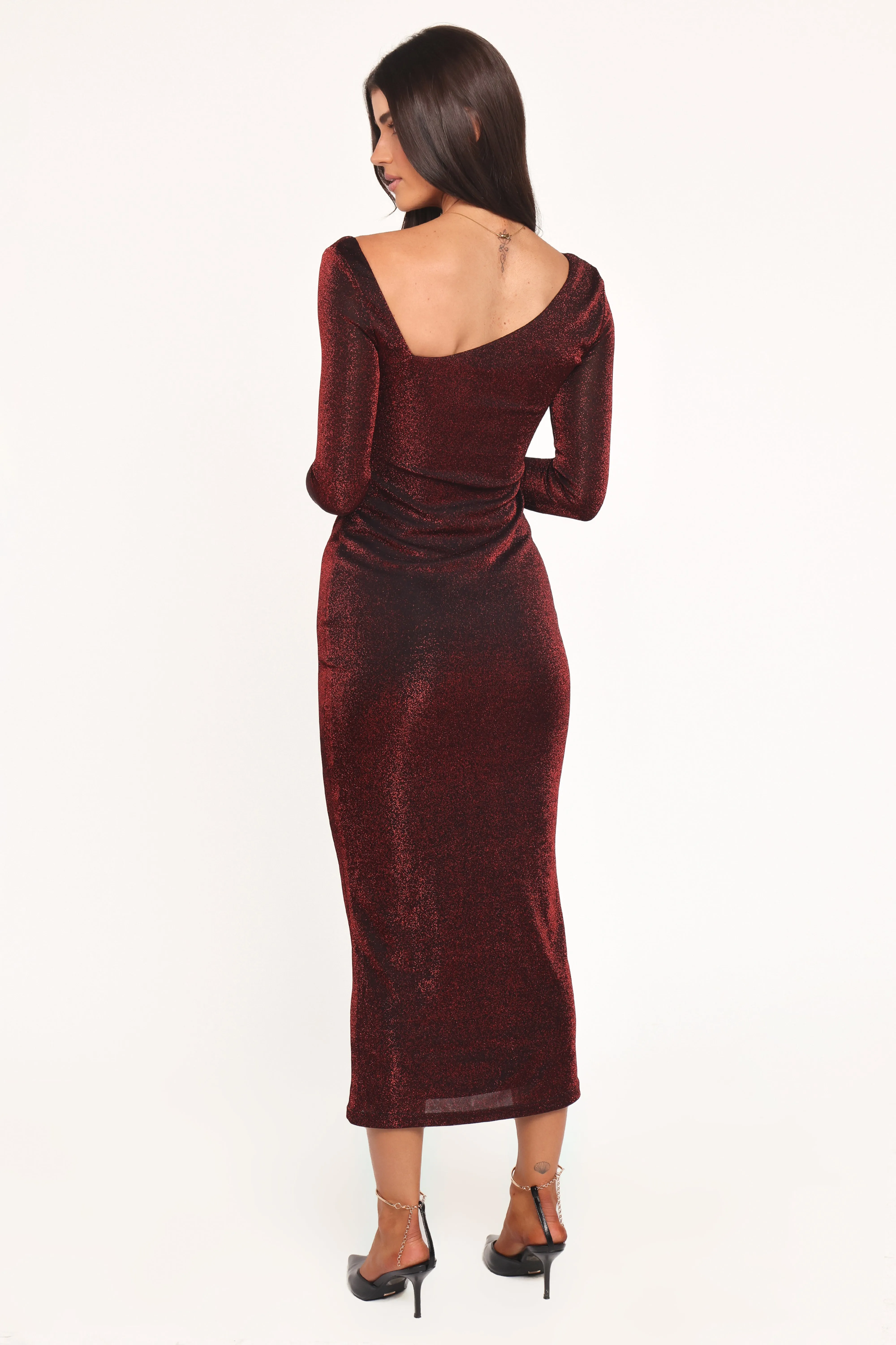 Charles Midi Dress - Burgundy sold by Petal & Pup product image thumbnail 4