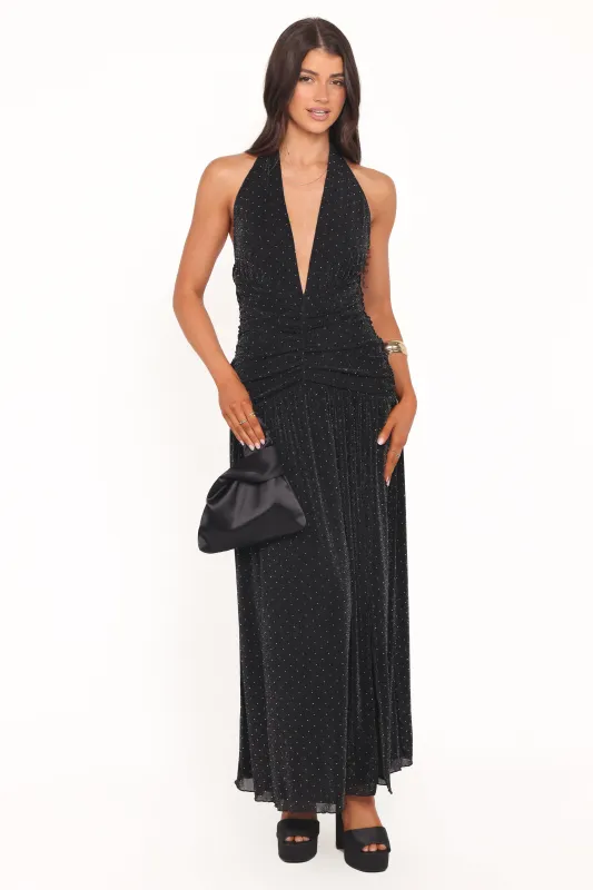 Lucas Halterneck Maxi Dress - Black sold by Petal & Pup
