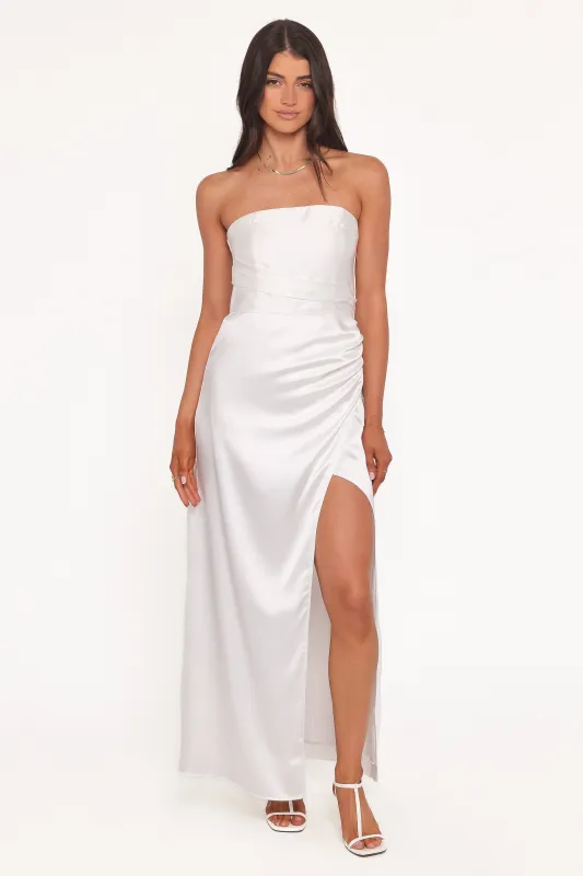 Kara Strapless Maxi Dress - White sold by Petal & Pup