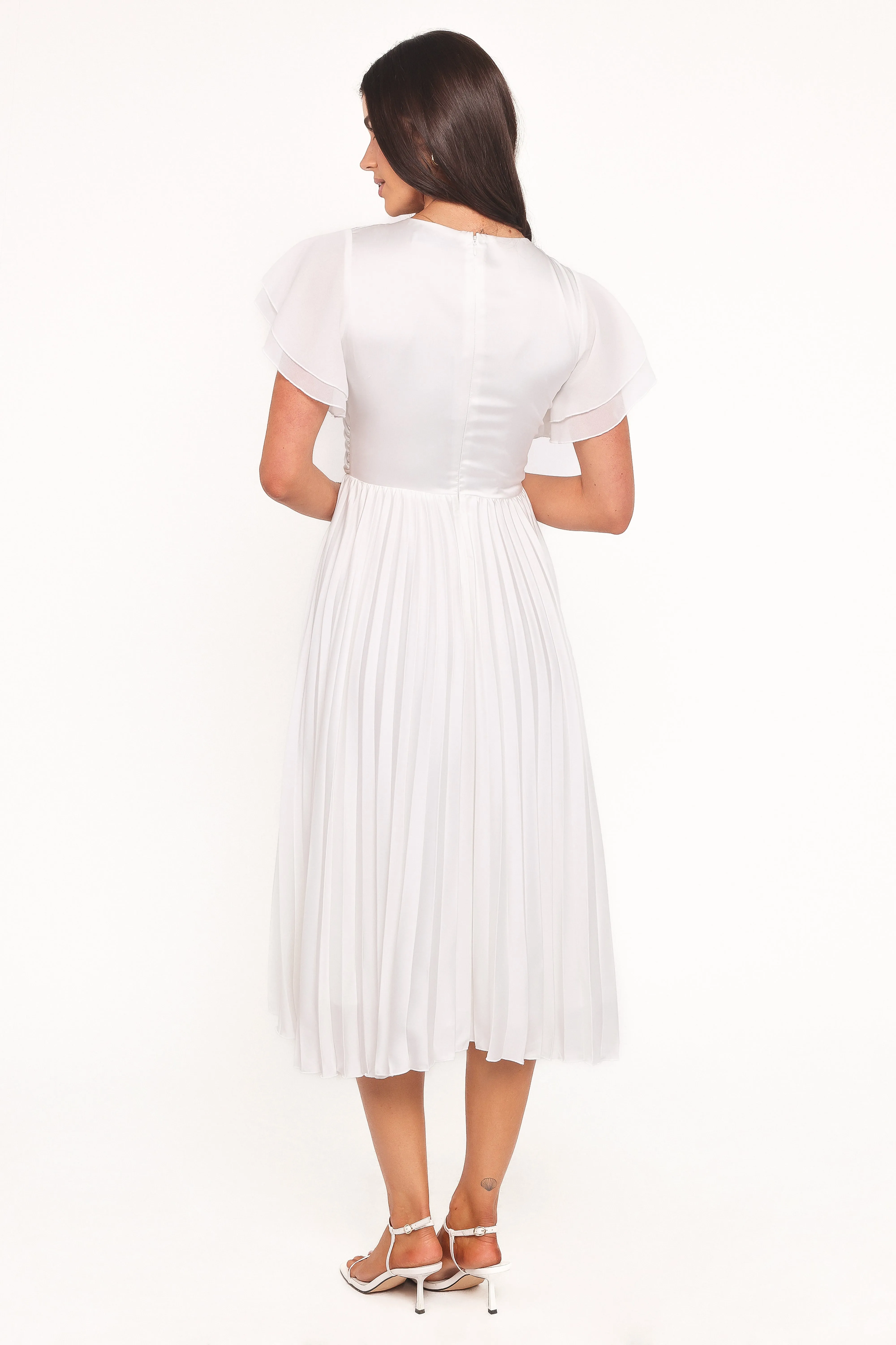Nova Flutter Sleeve Dress - White sold by Petal & Pup product image thumbnail 5