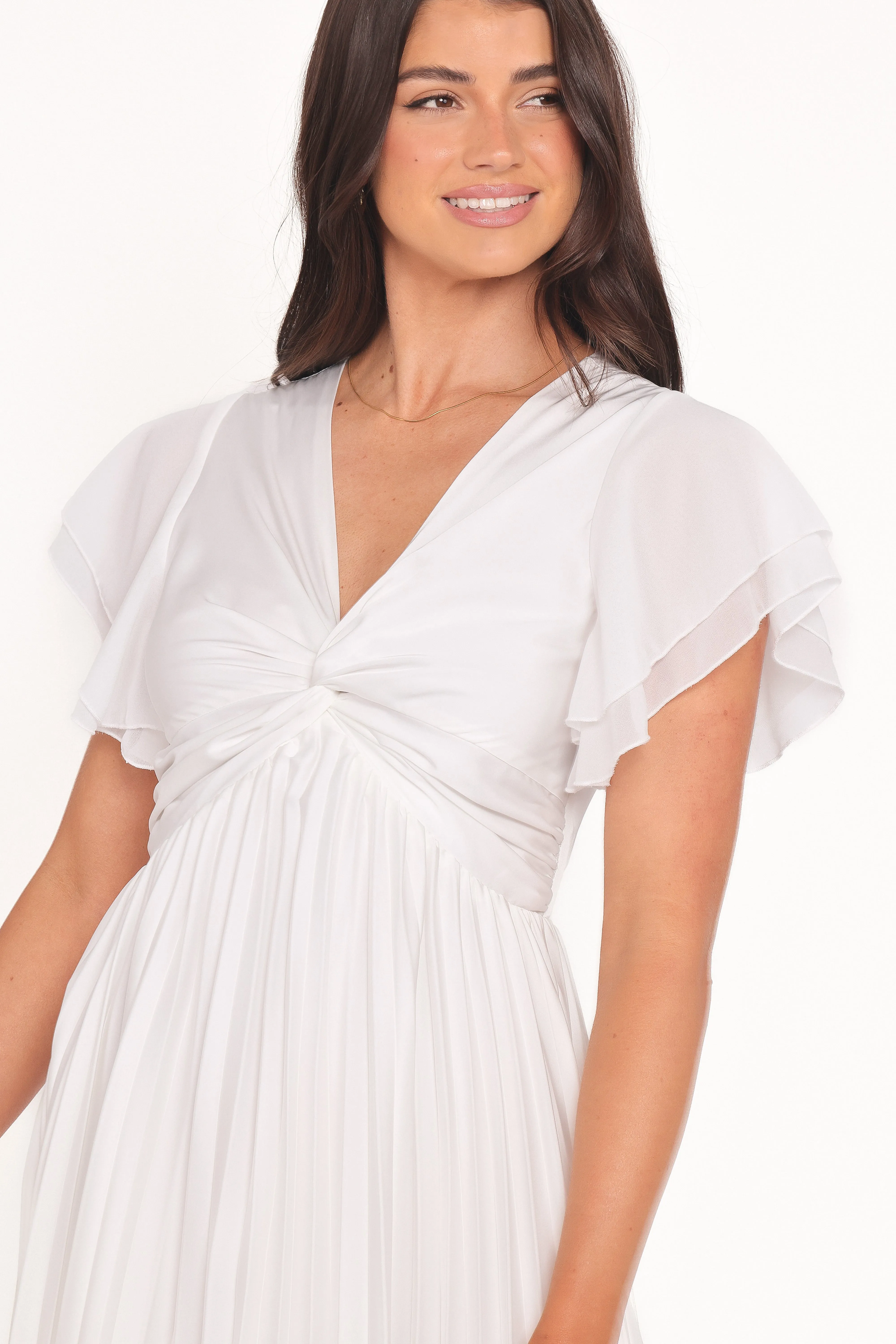 Nova Flutter Sleeve Dress - White sold by Petal & Pup product image thumbnail 3