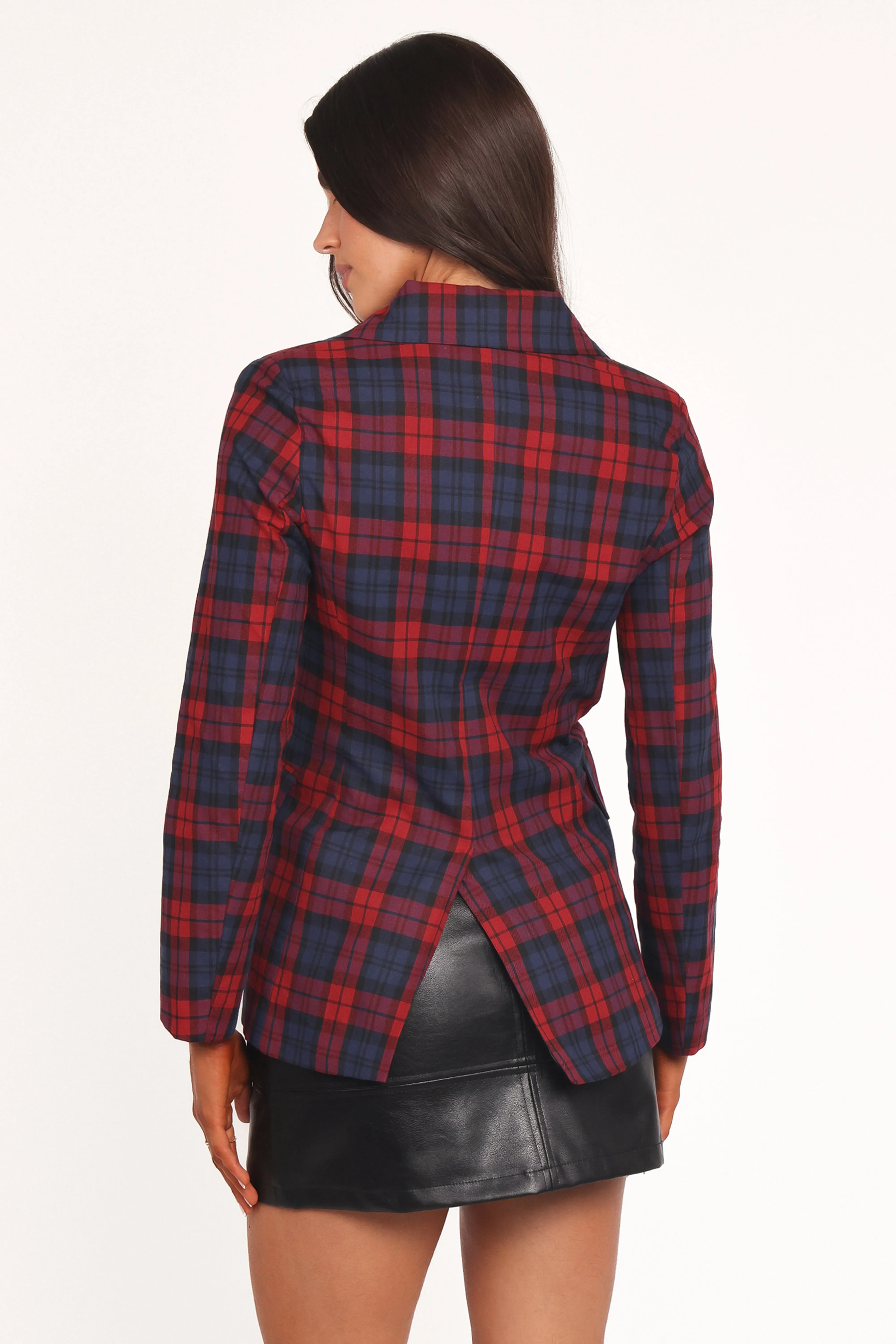 Juliette Blazer - Red Plaid sold by Petal & Pup product image thumbnail 4