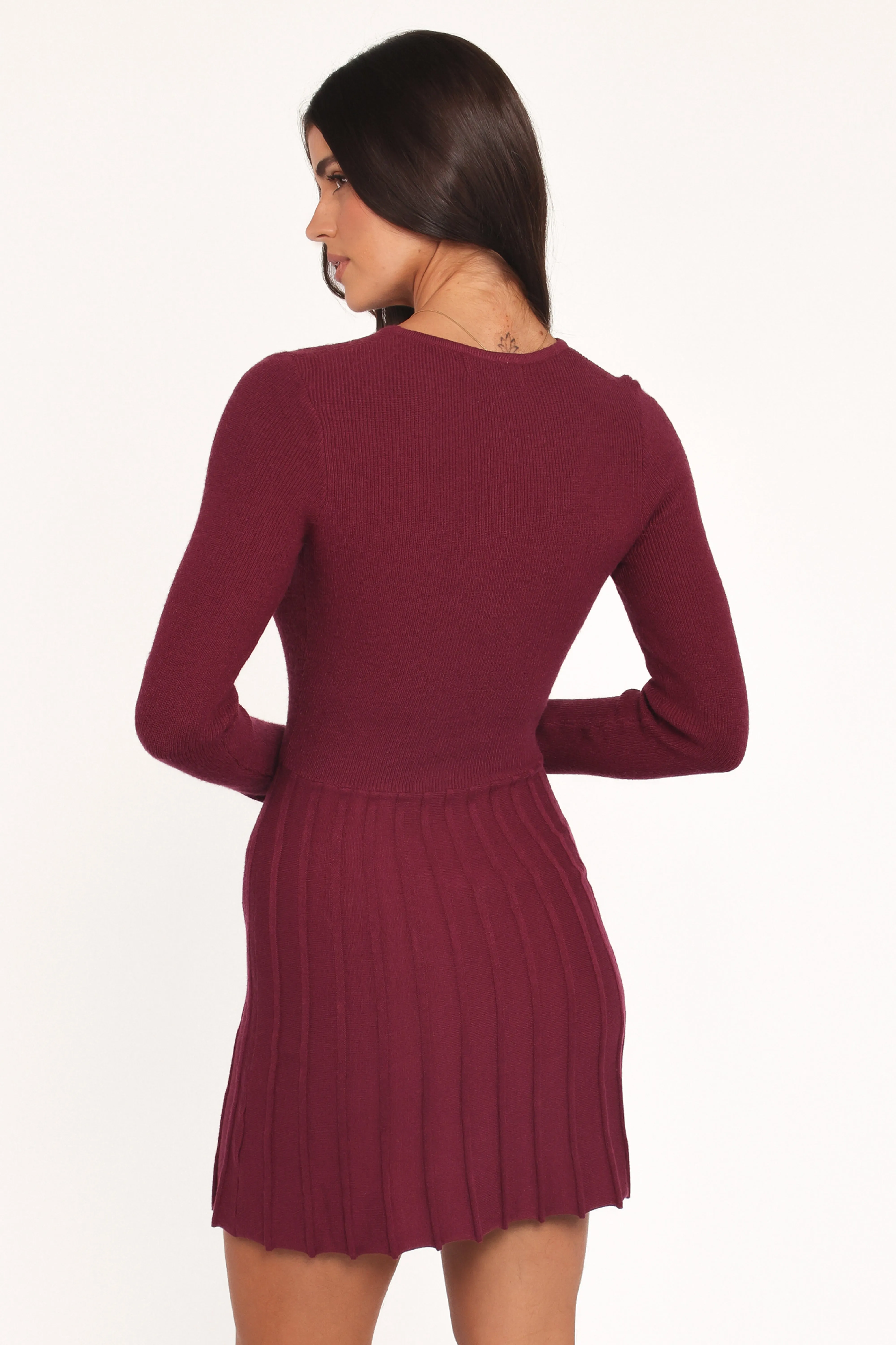 Darlina Long Sleeve Mini Dress - Burgundy sold by Petal & Pup product image thumbnail 4