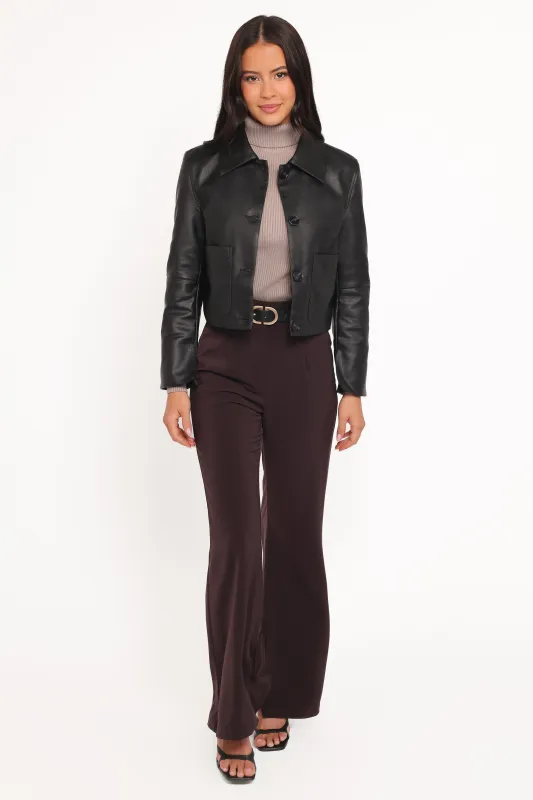 Hope Crop Faux Leather Jacket - Black sold by Petal & Pup