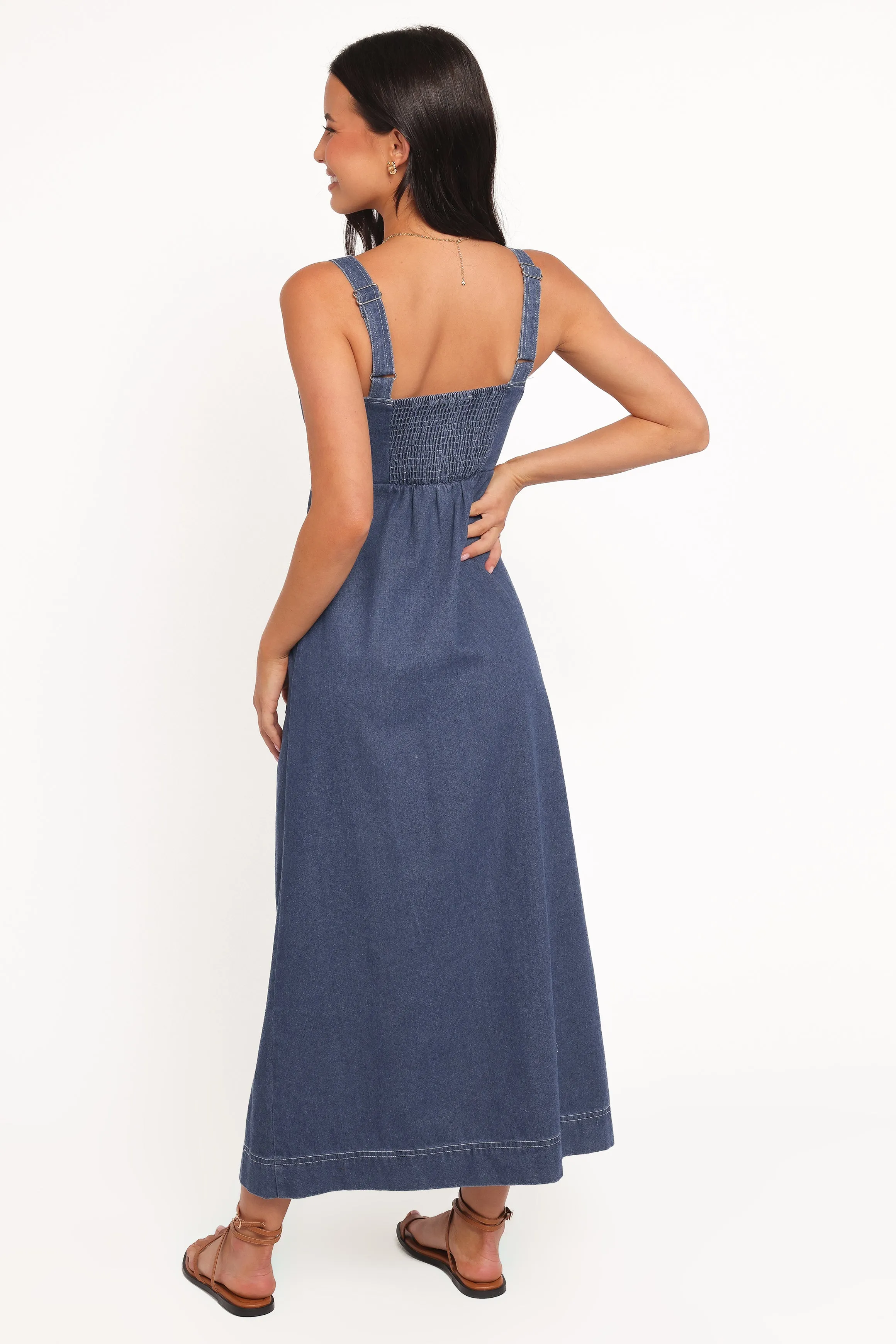 Bettie Midi Dress - Mid Blue Denim sold by Petal & Pup product image thumbnail 4