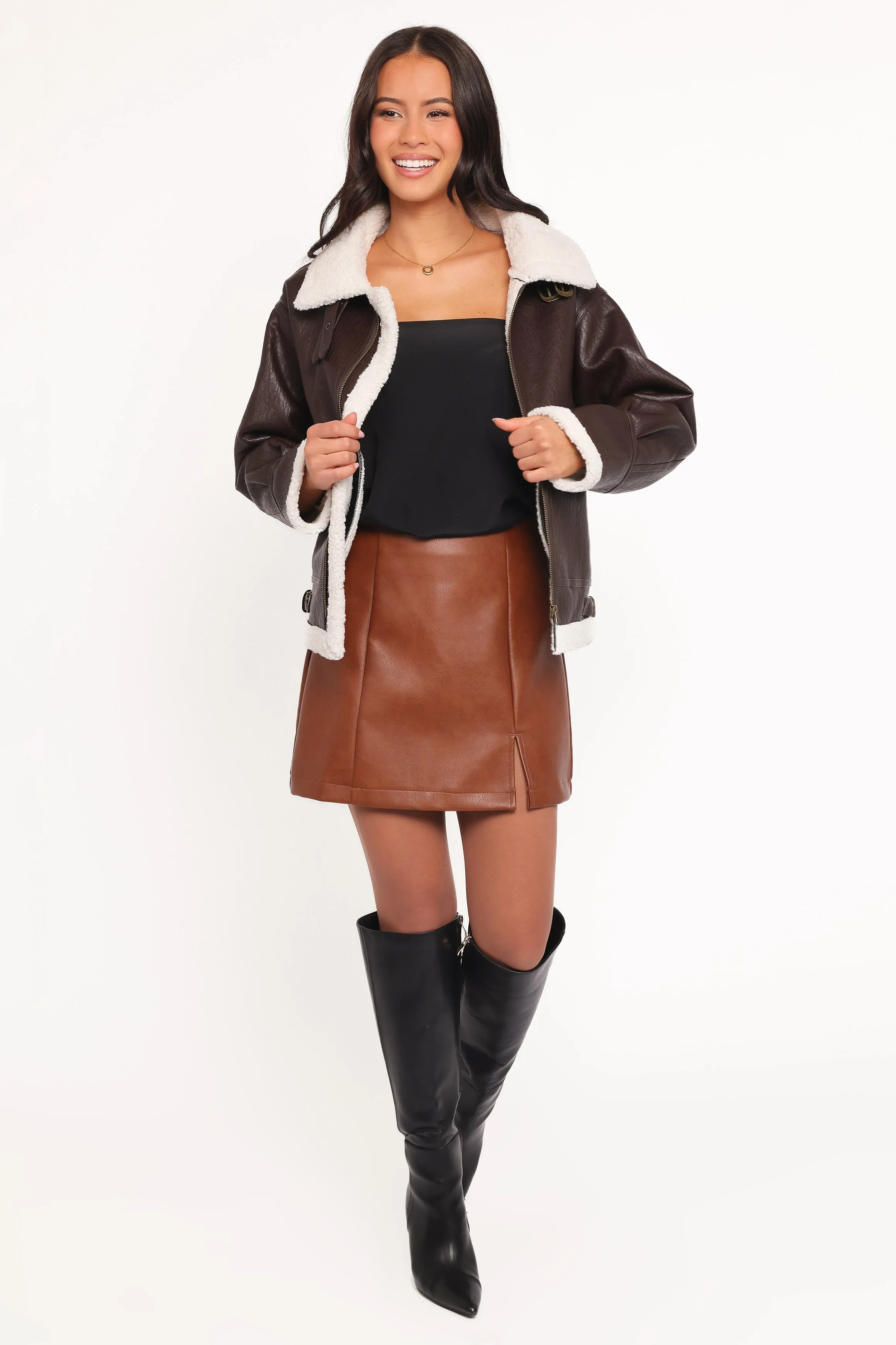 Baxter Shearling Lined Jacket - Brown sold by Petal & Pup product image thumbnail 5