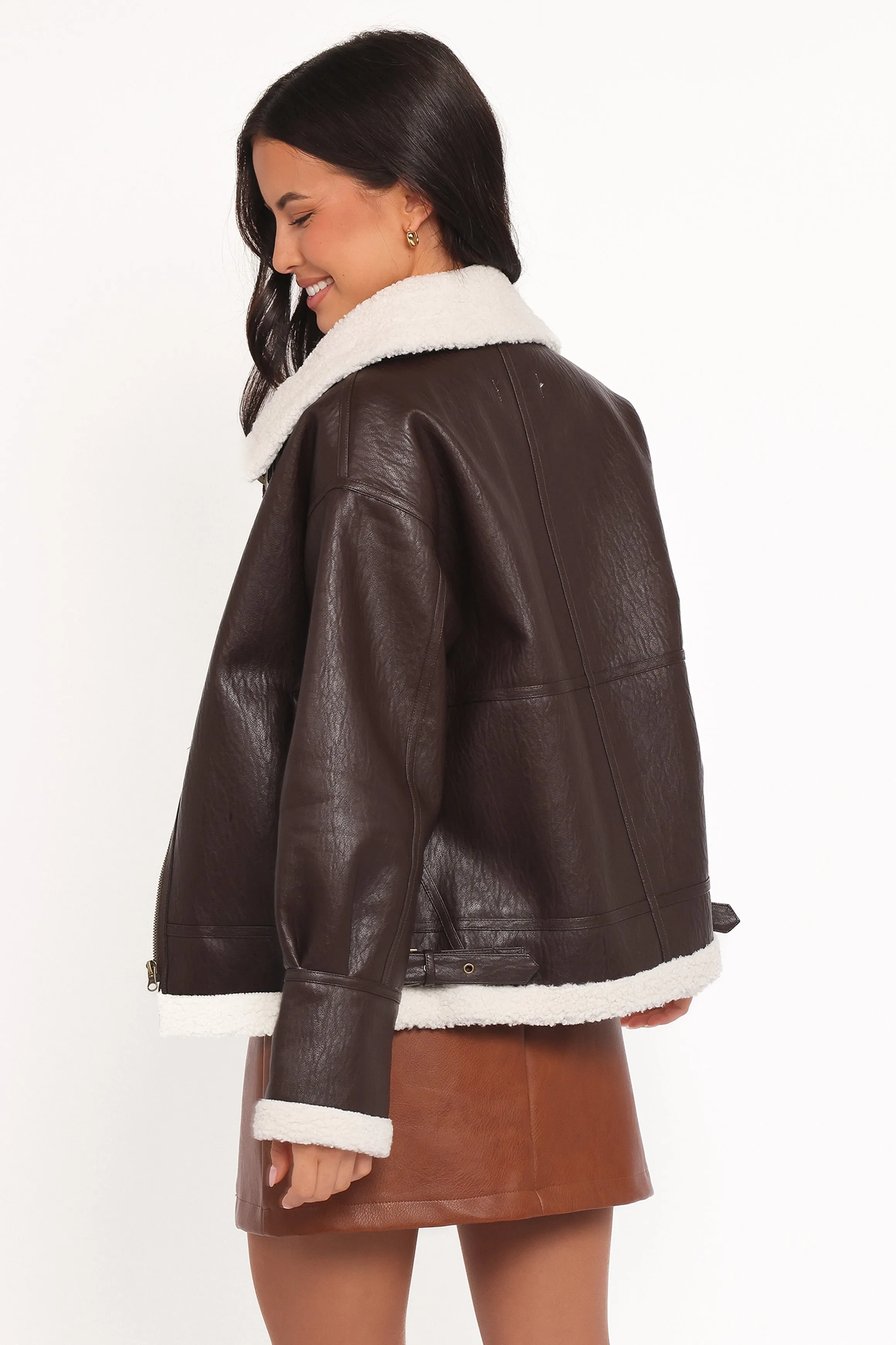 Baxter Shearling Lined Jacket - Brown sold by Petal & Pup product image thumbnail 4
