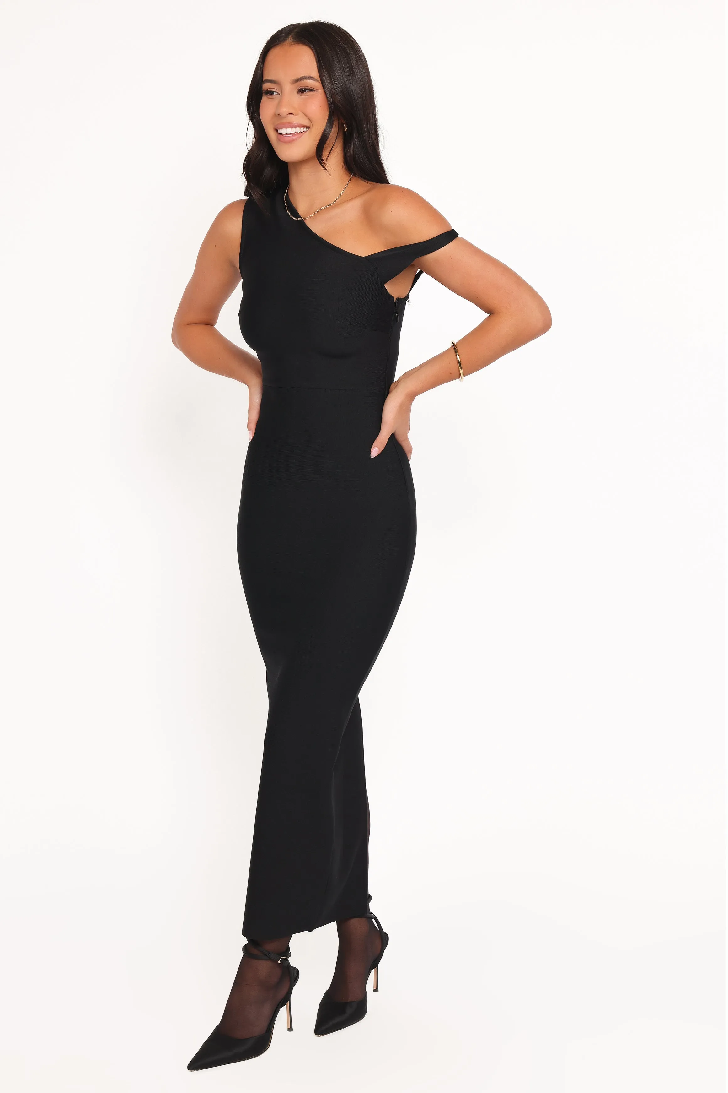 Hudson Off Shoulder Midi Dress - Black sold by Petal & Pup product image thumbnail 3