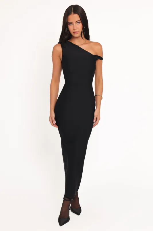 Hudson Off Shoulder Midi Dress - Black sold by Petal & Pup